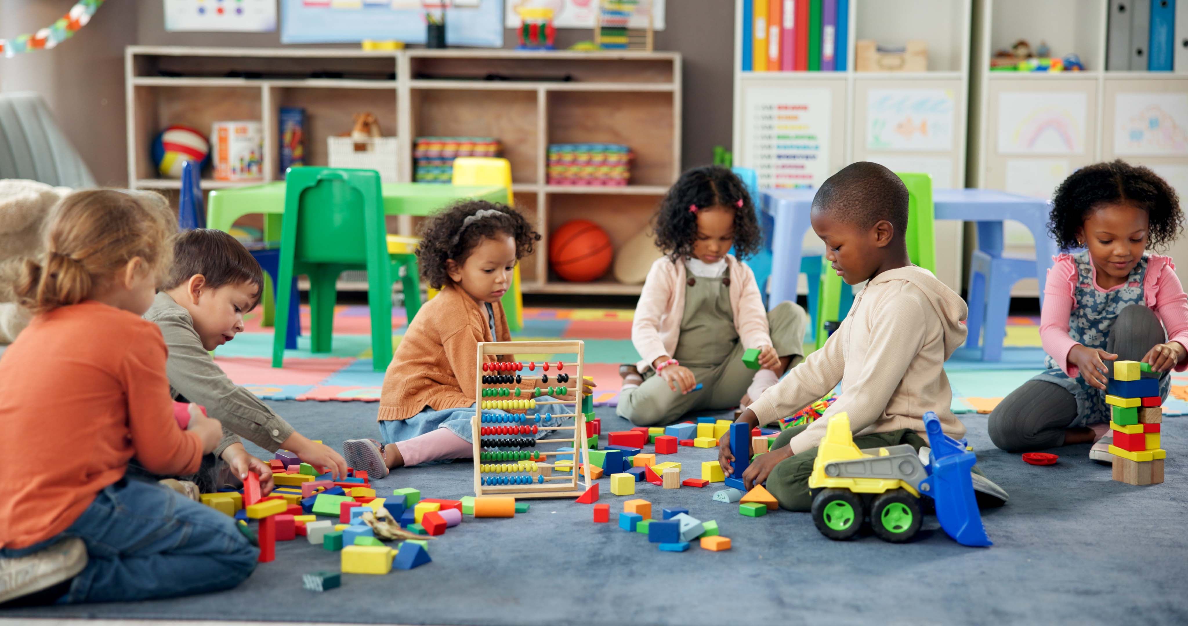 children playing indoors