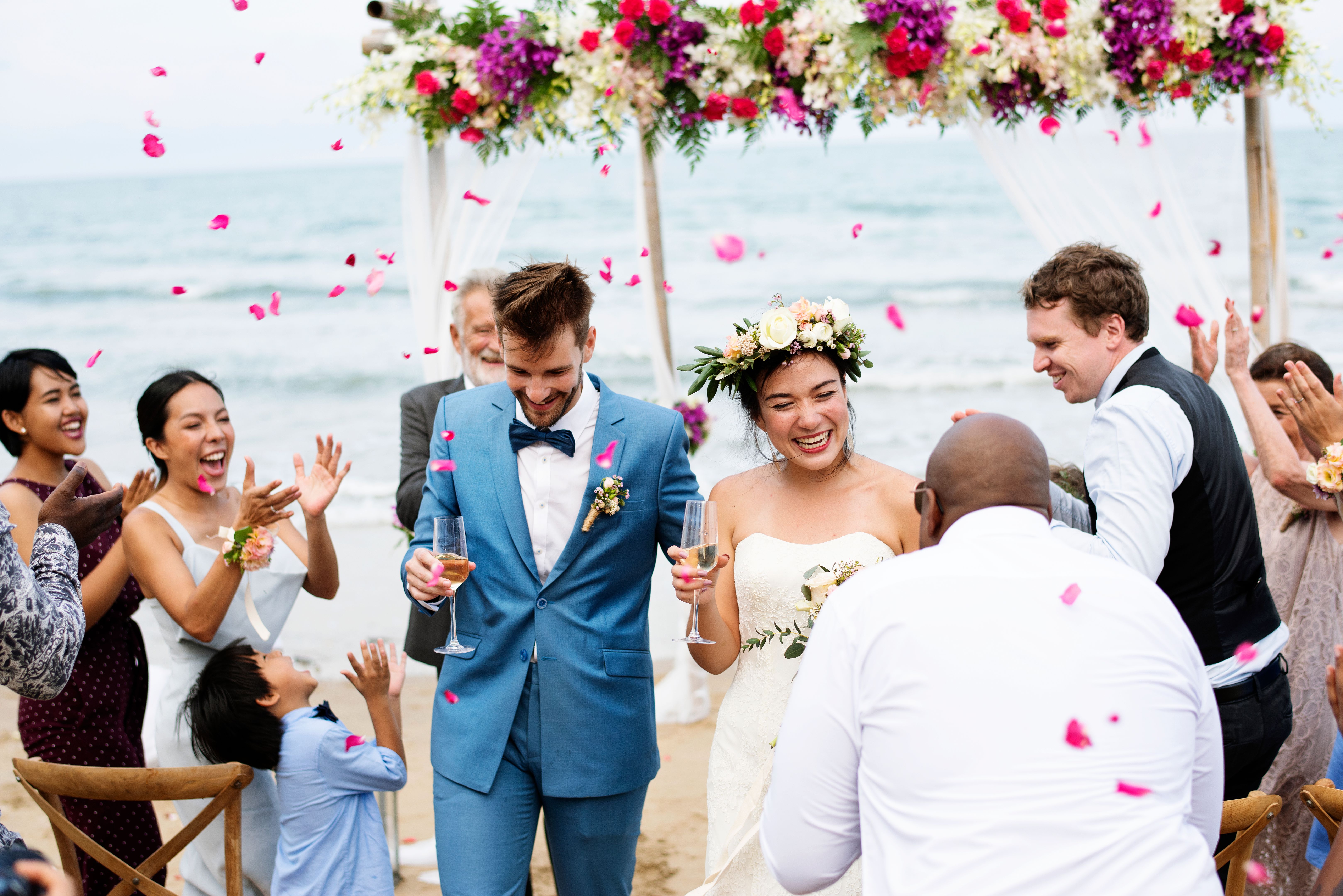 beach wedding reception