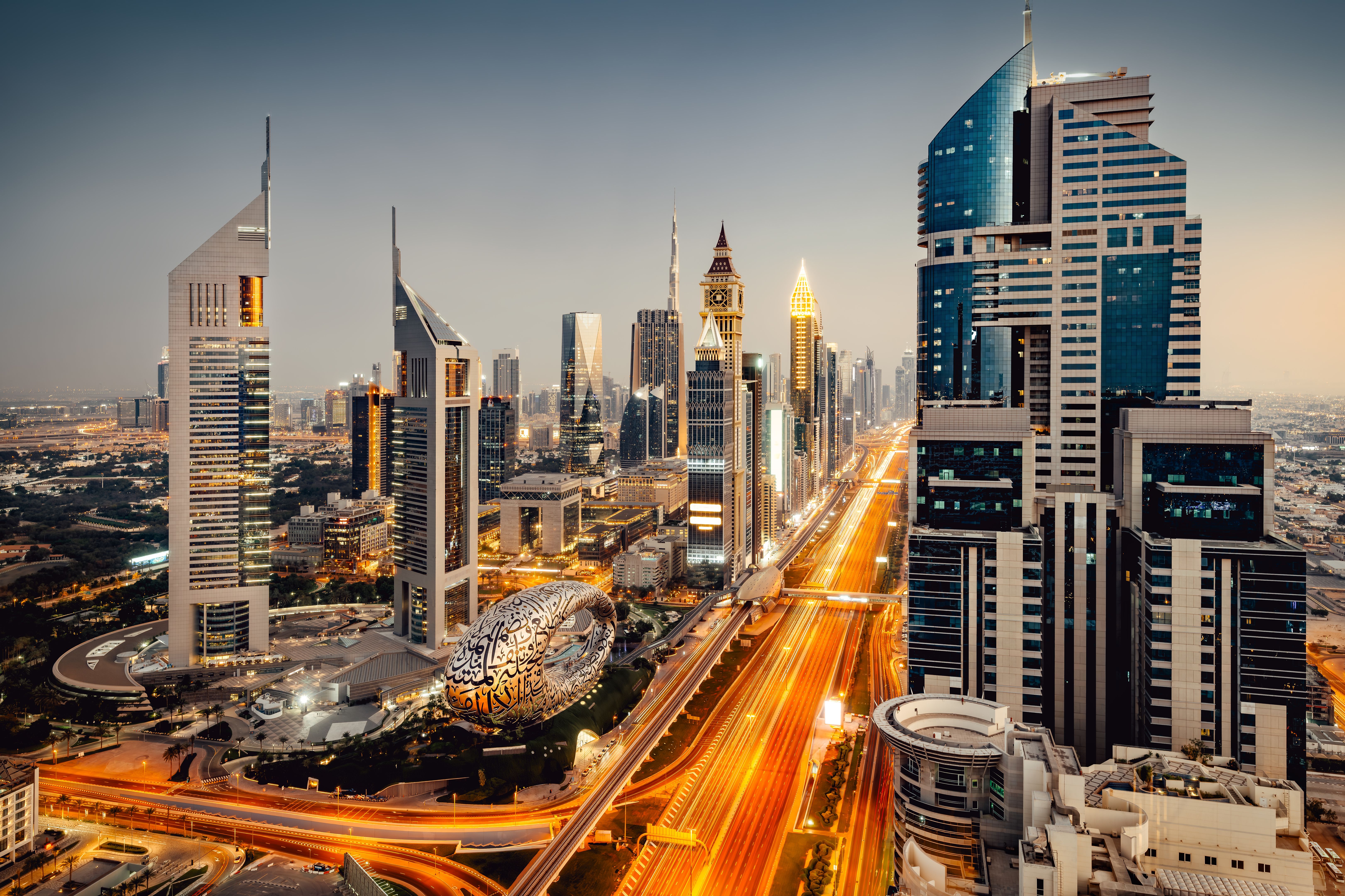 dubai skyline night