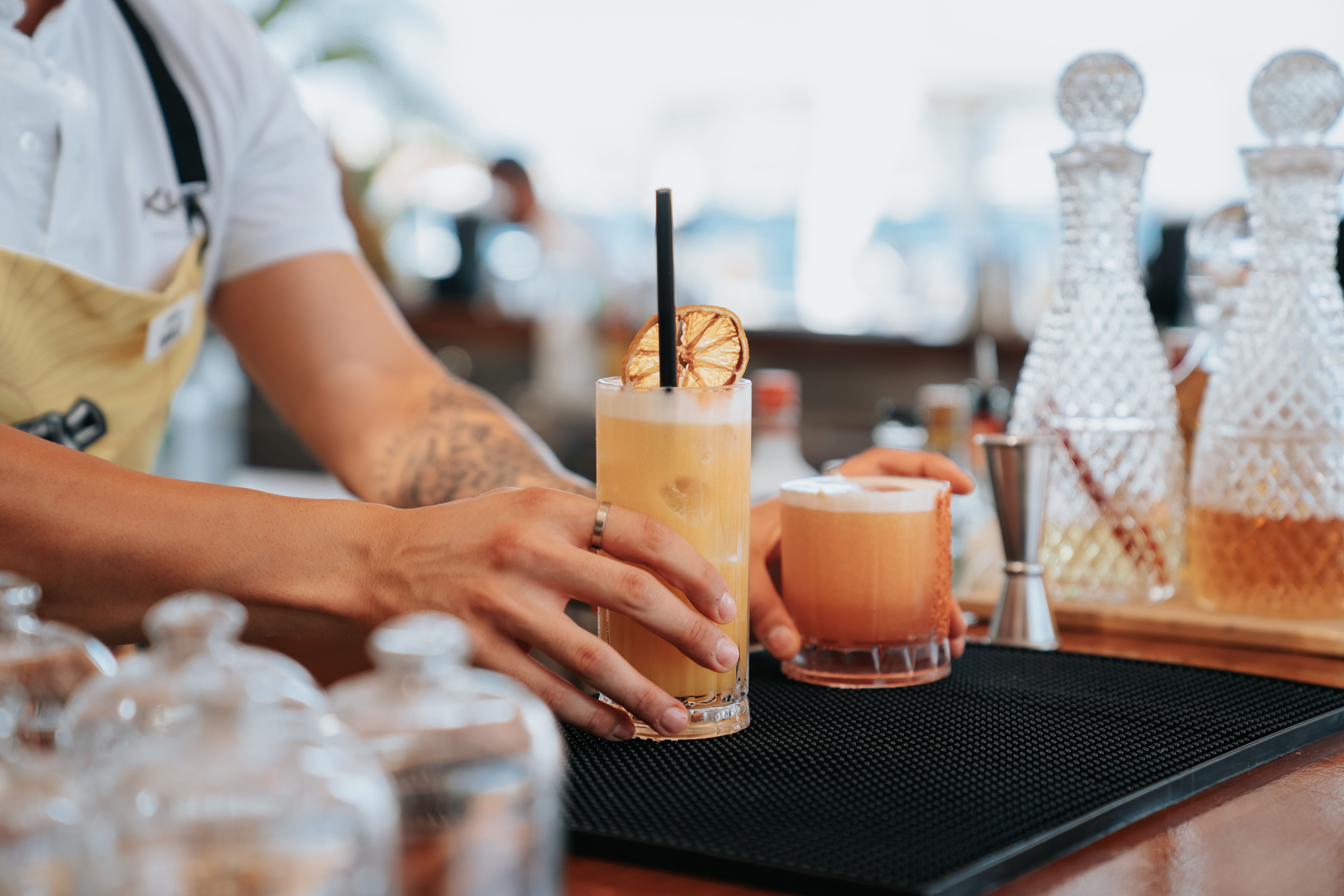 bartender serving drinks