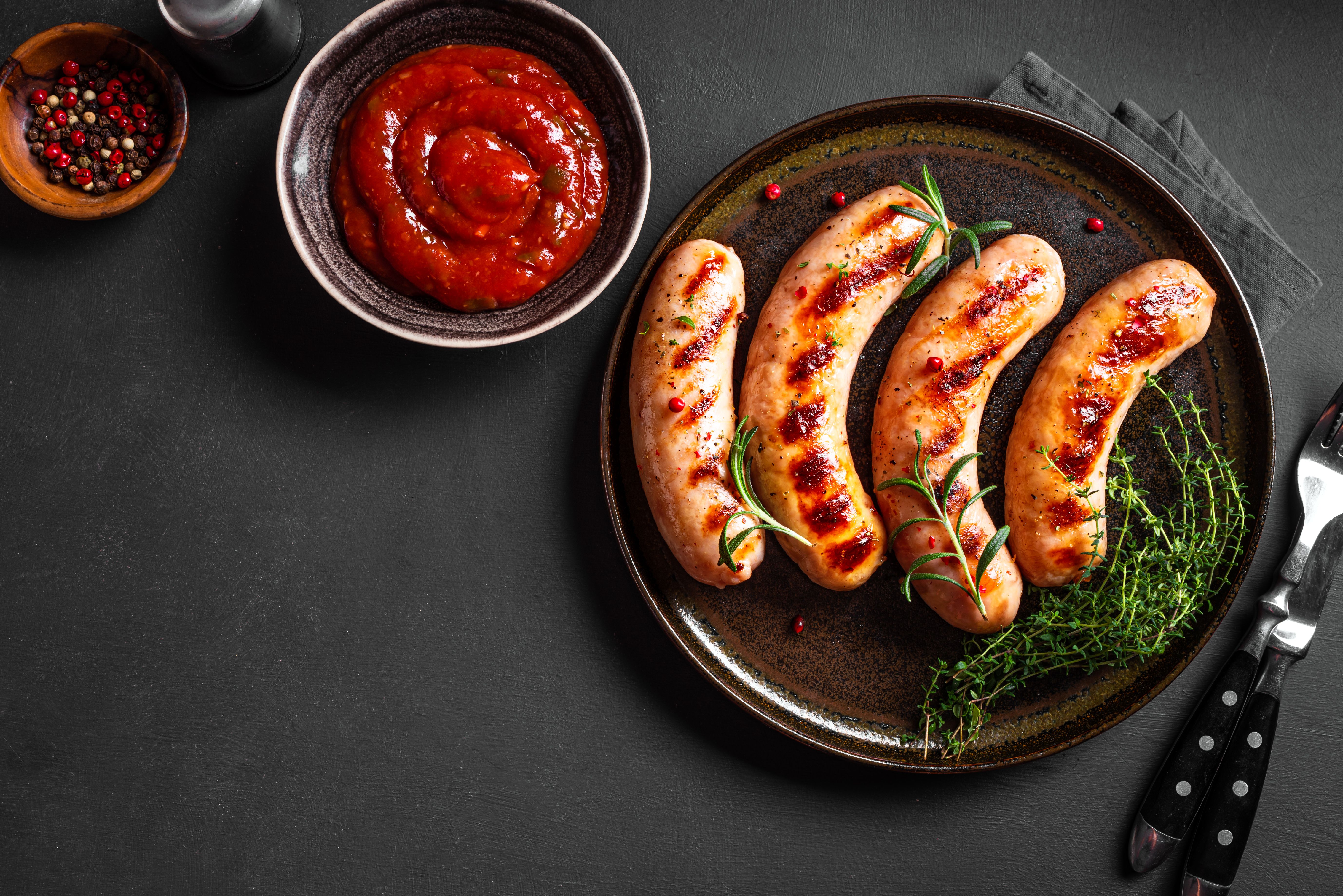 grilled sausages