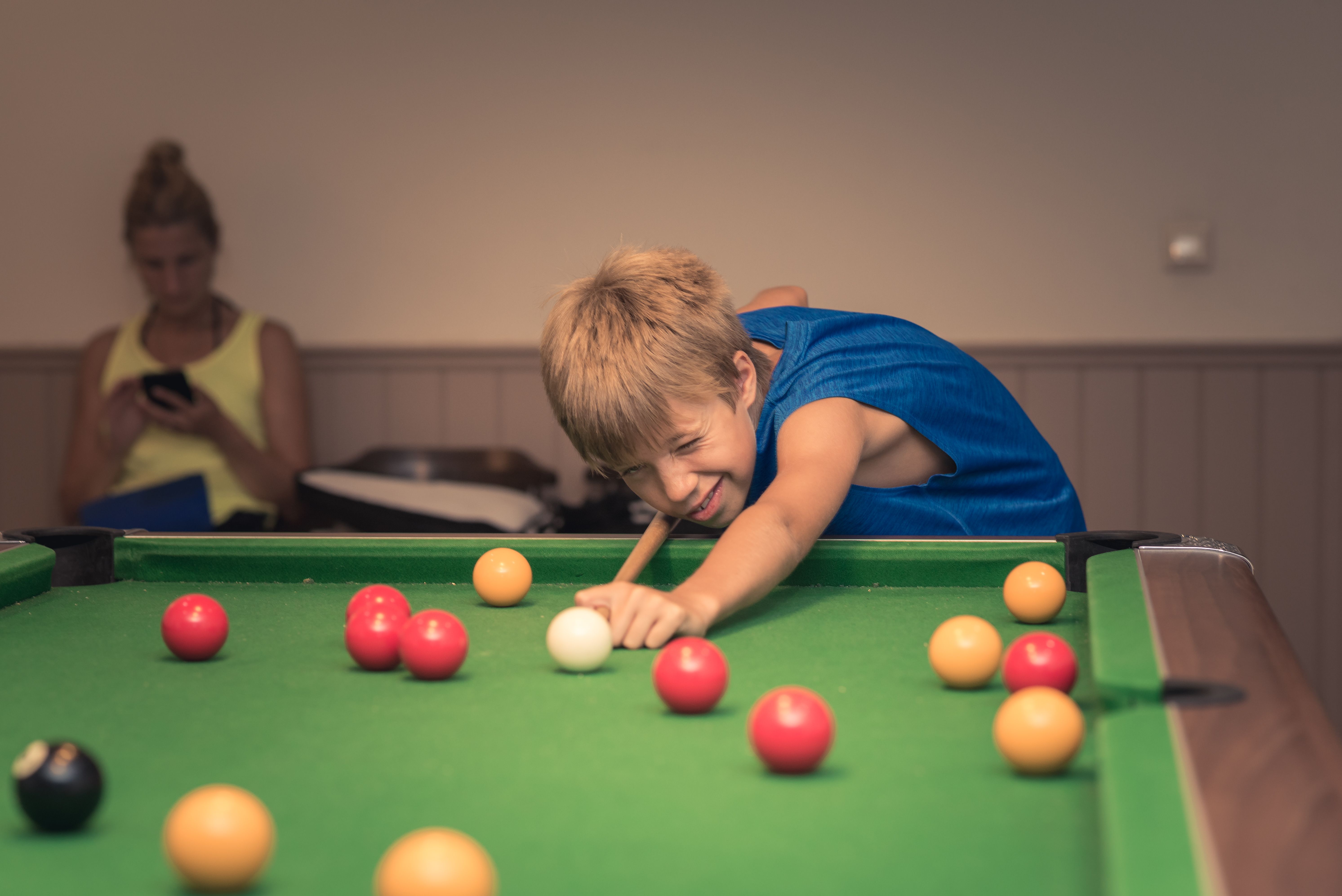 children playing pool games