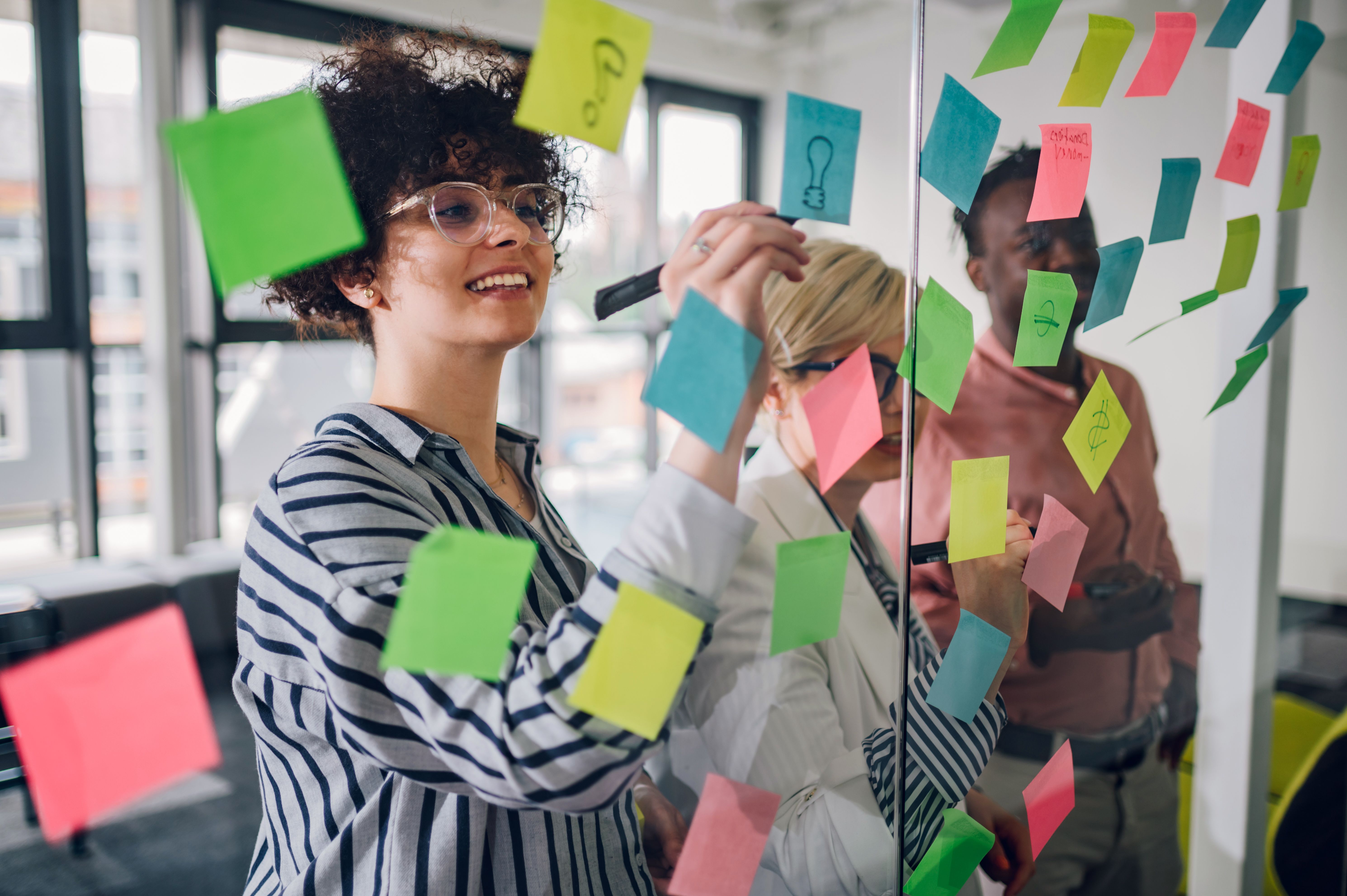 student brainstorming ideas