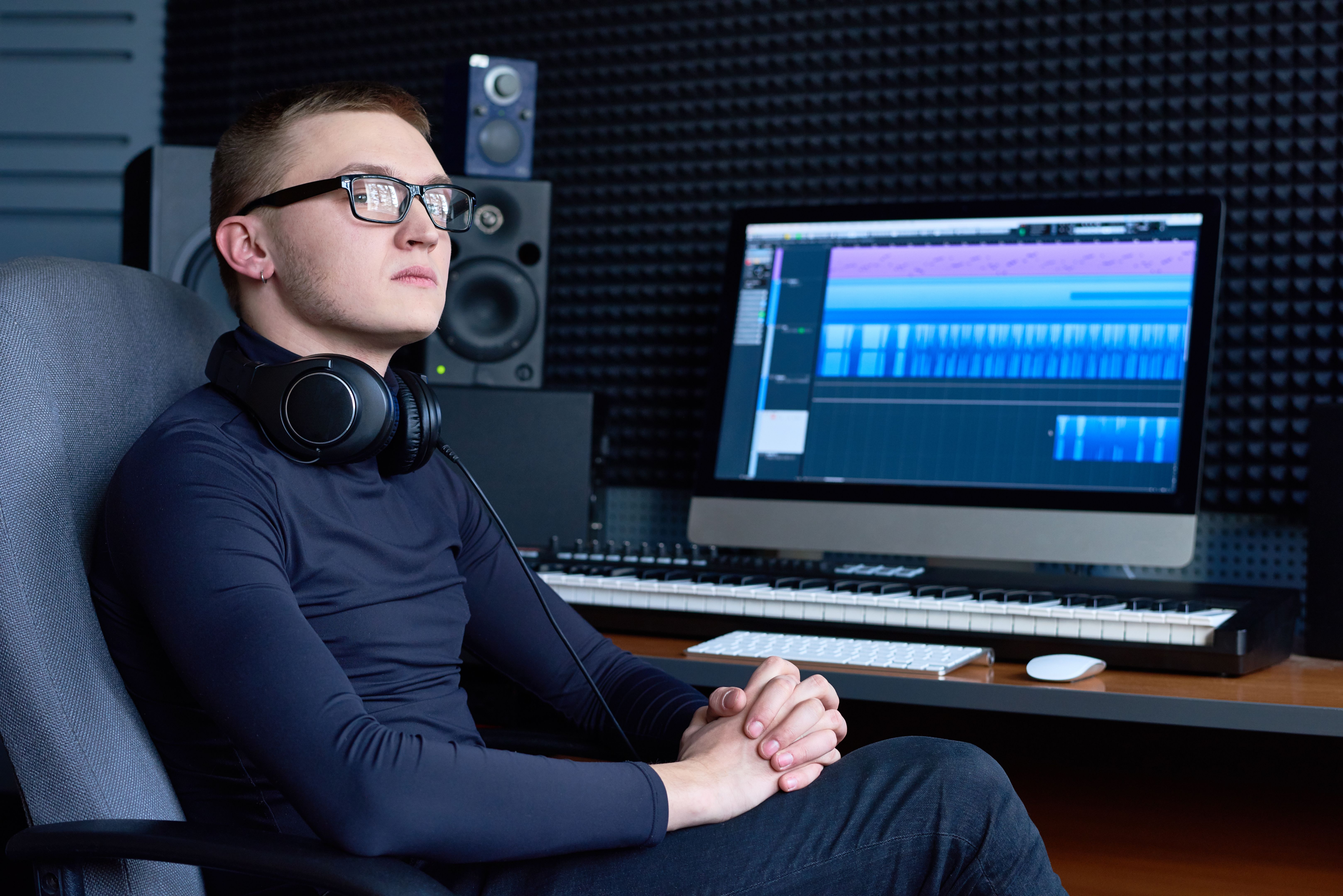 music producer at work