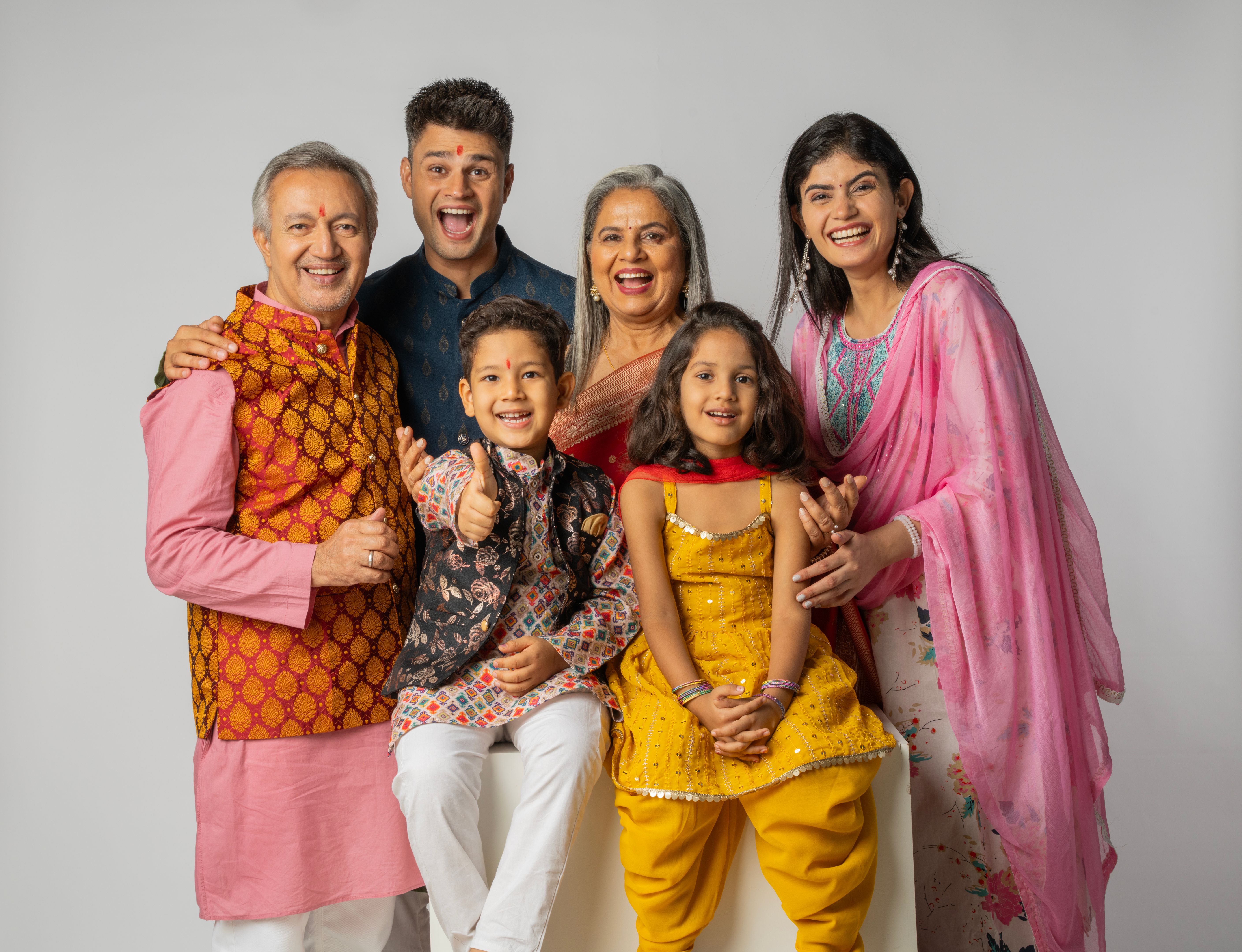 family celebrating diwali