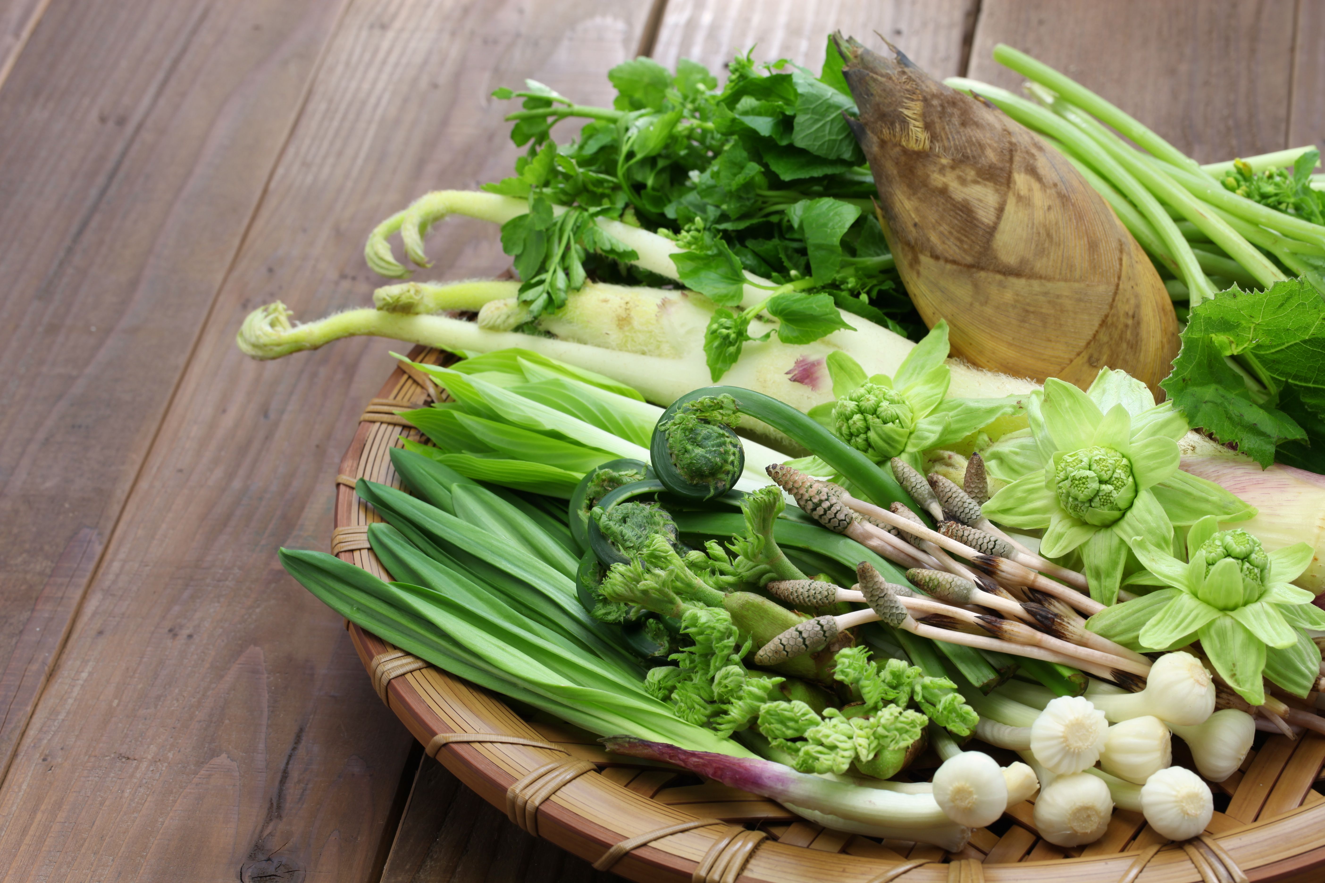 fresh spring vegetables