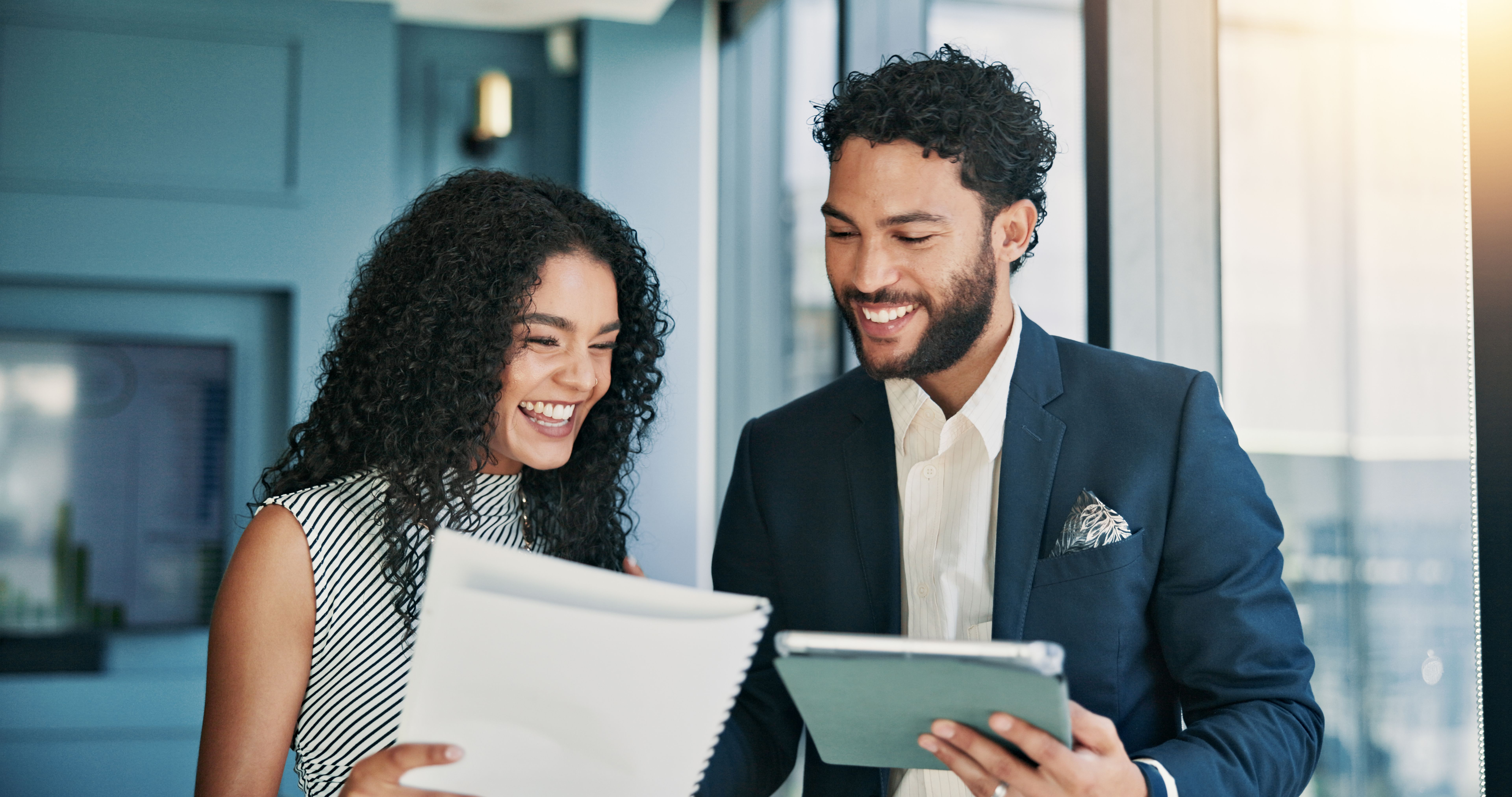 people reviewing documents