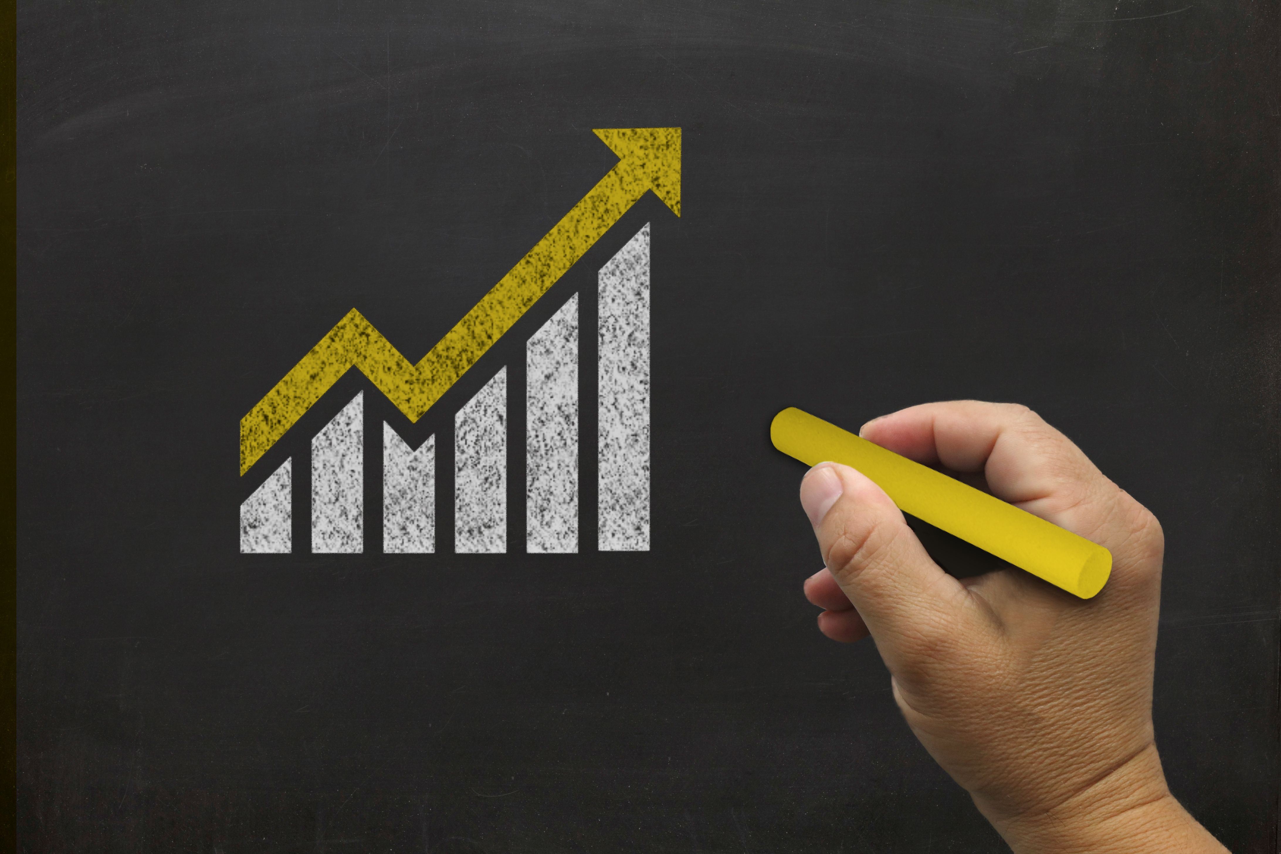 Success achievement improvement moving up graph growth