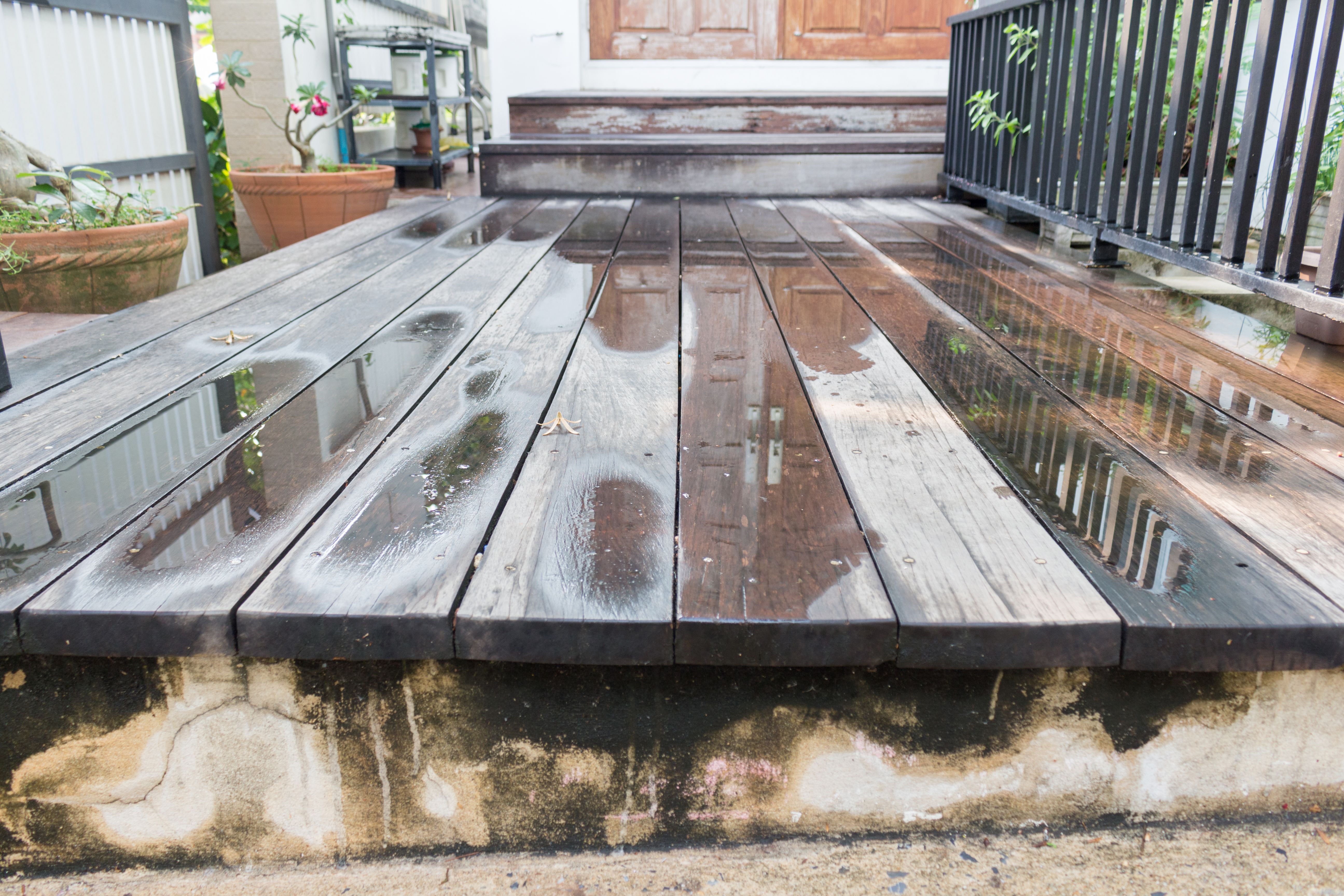 rainy deck
