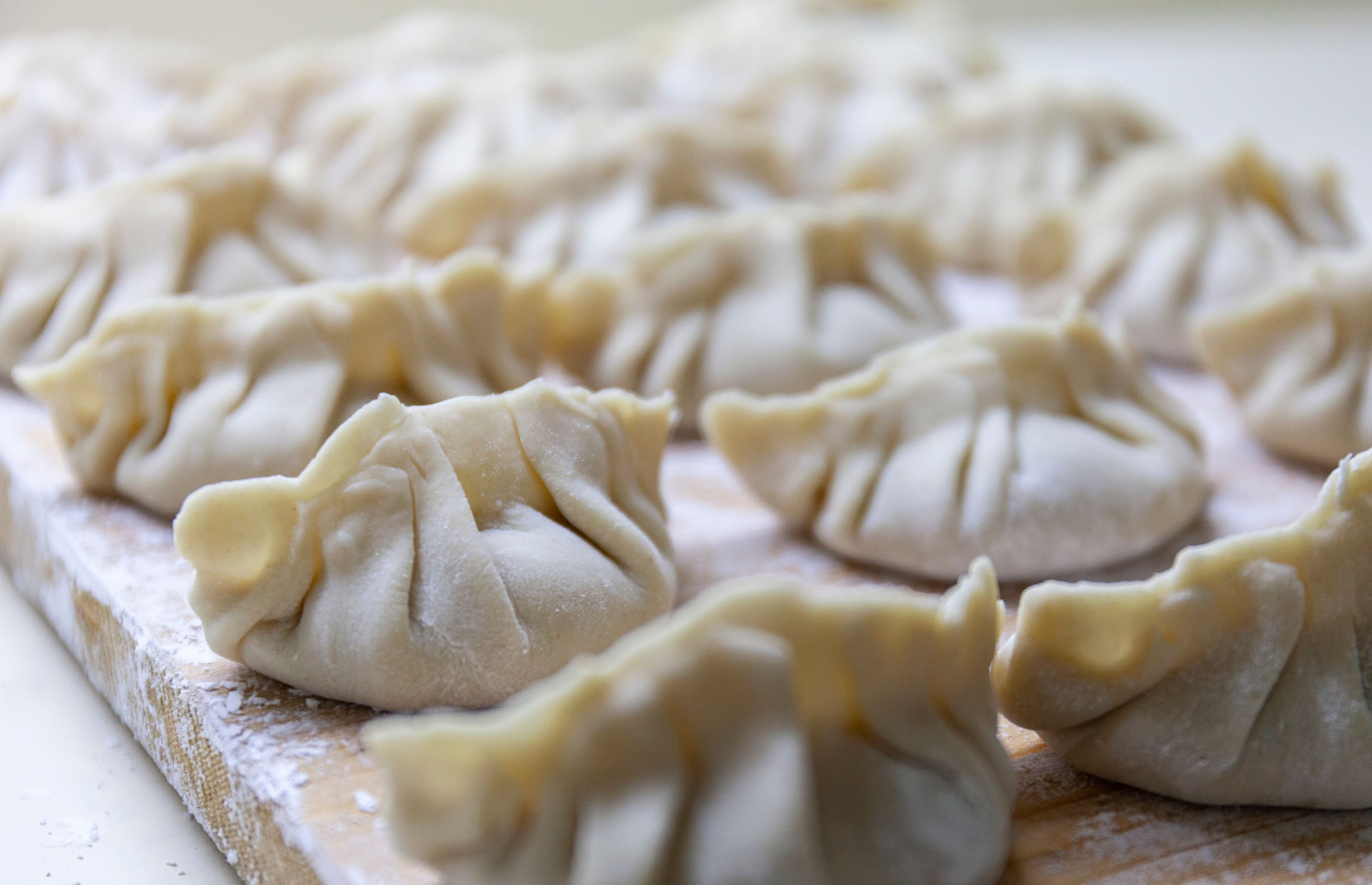wrapping dumplings