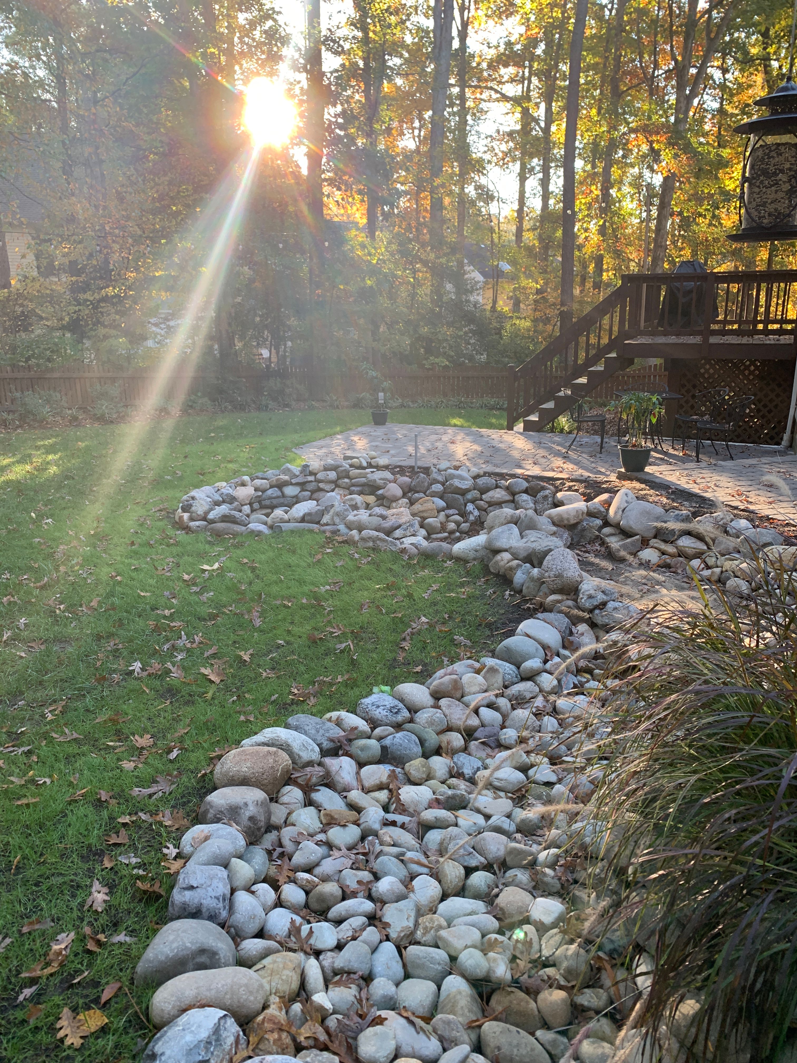 river rock landscaping