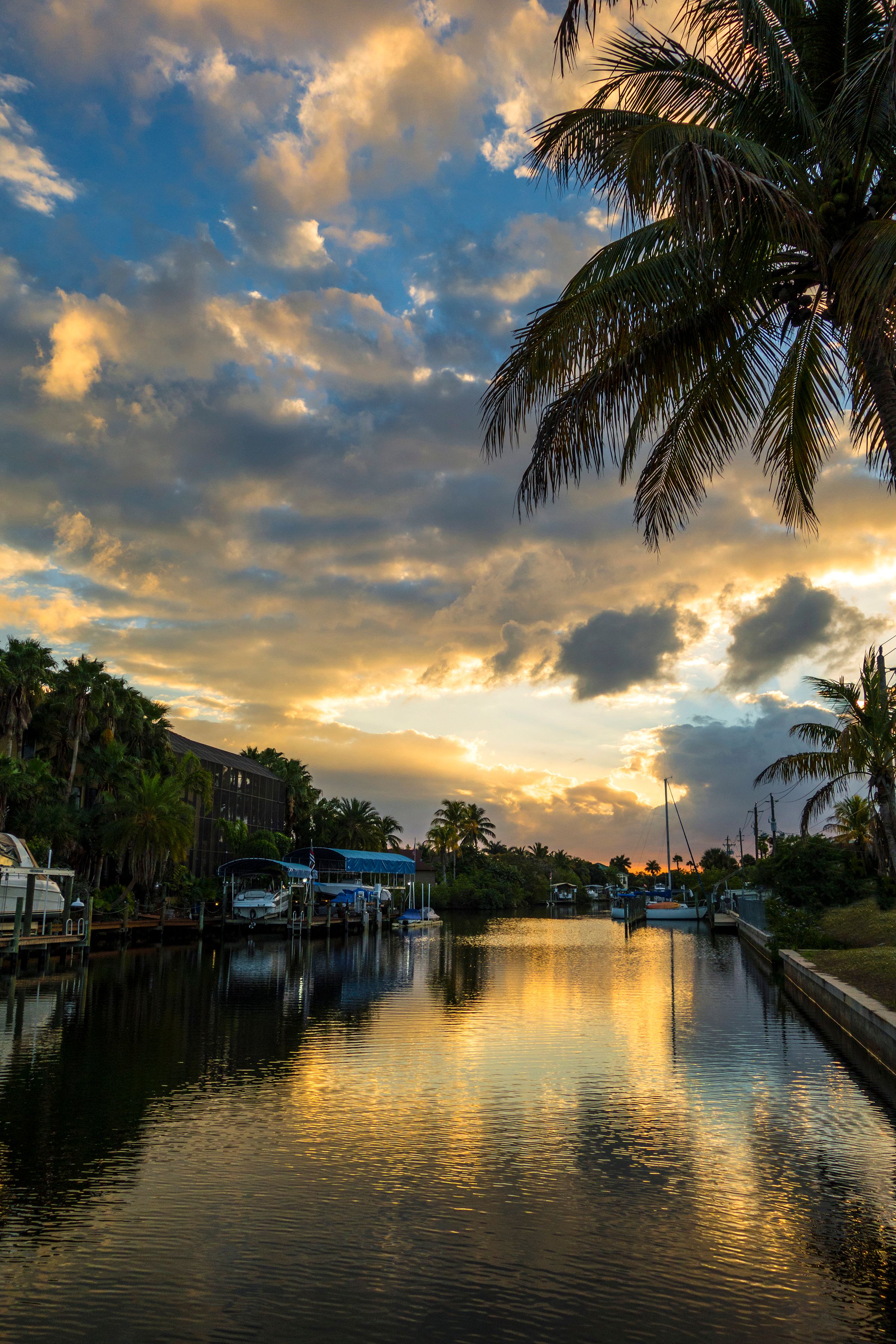 Sunset on a Florida canal