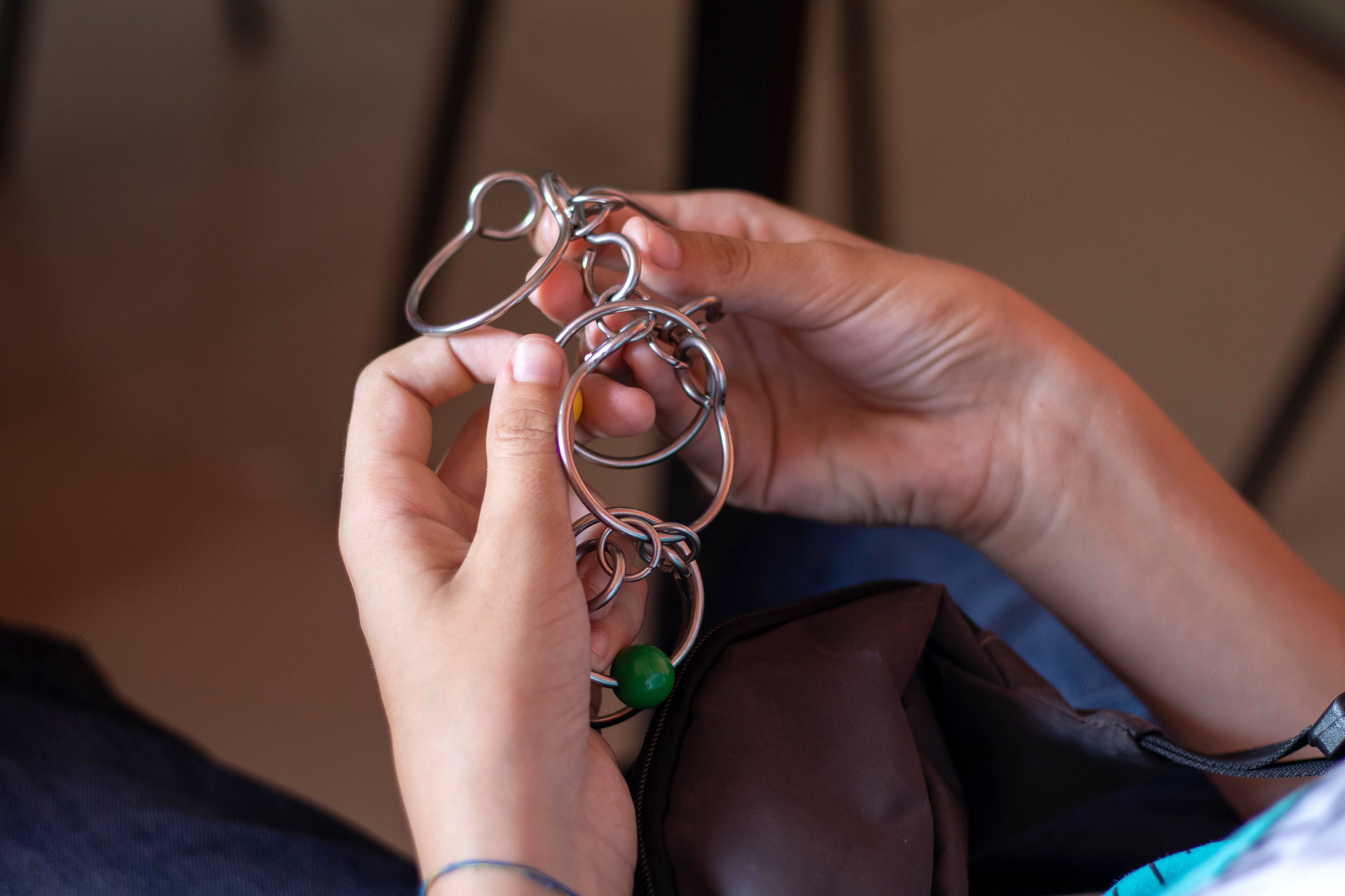 child solving puzzle