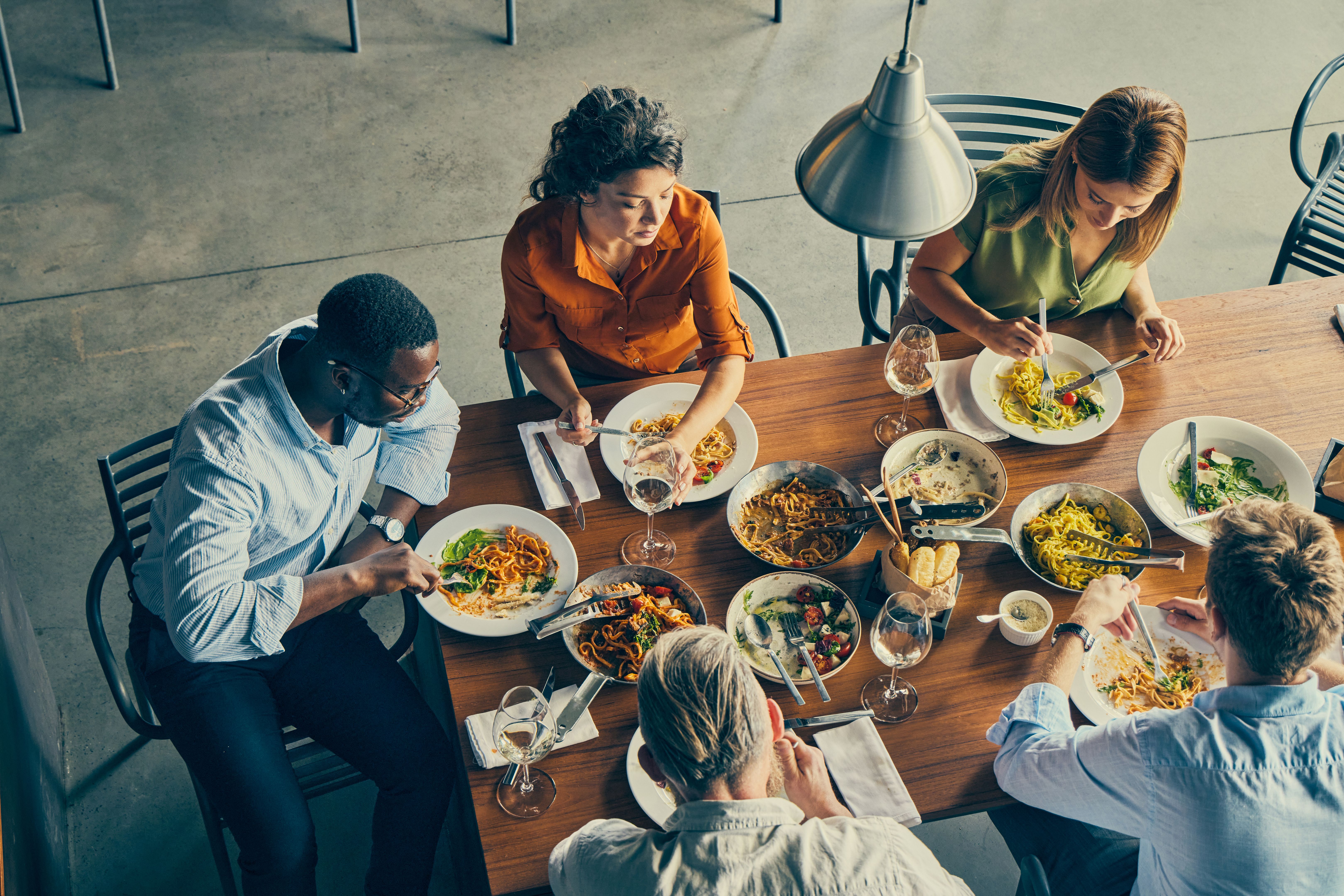 friends dining together