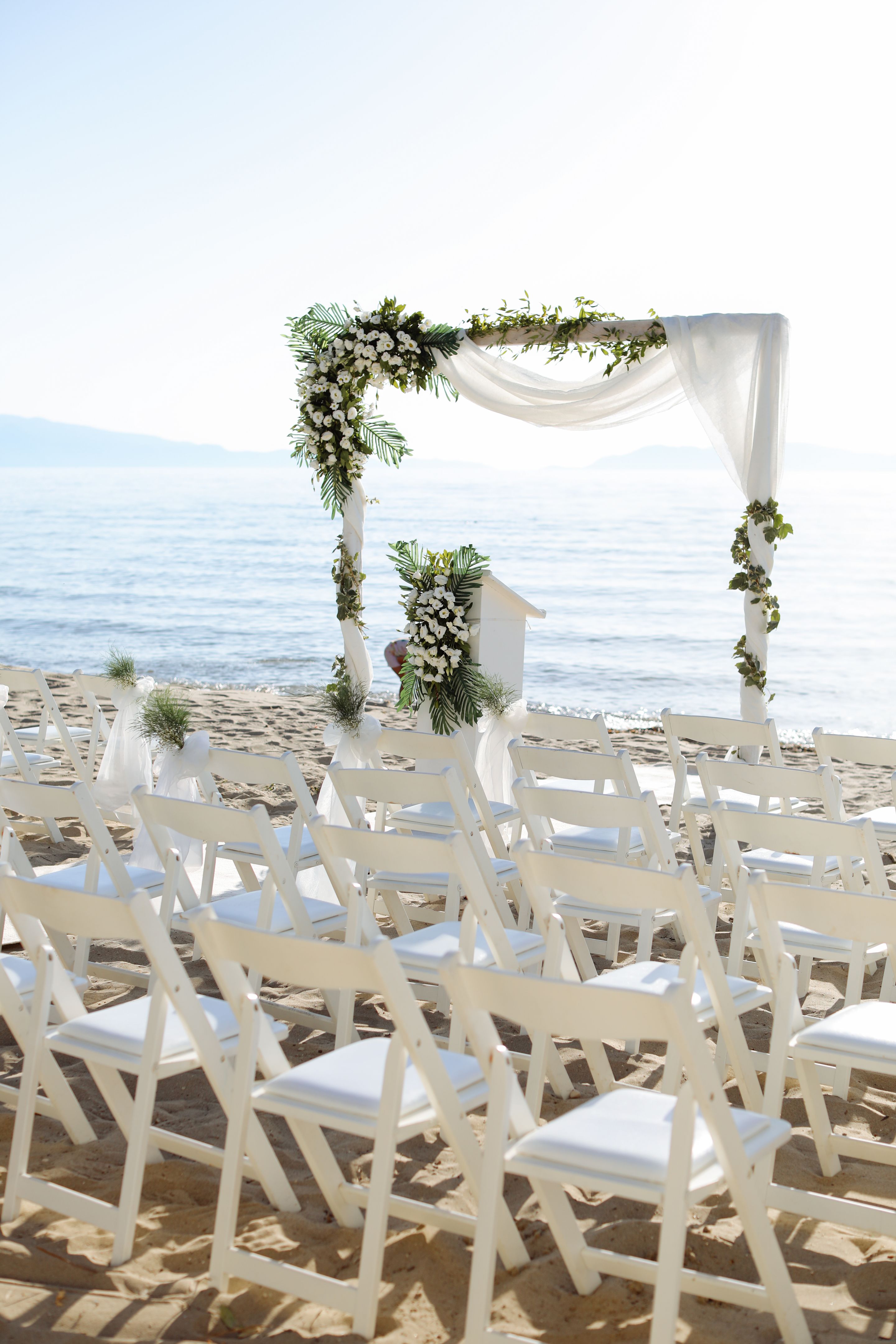 Beautiful wedding arch on the beach