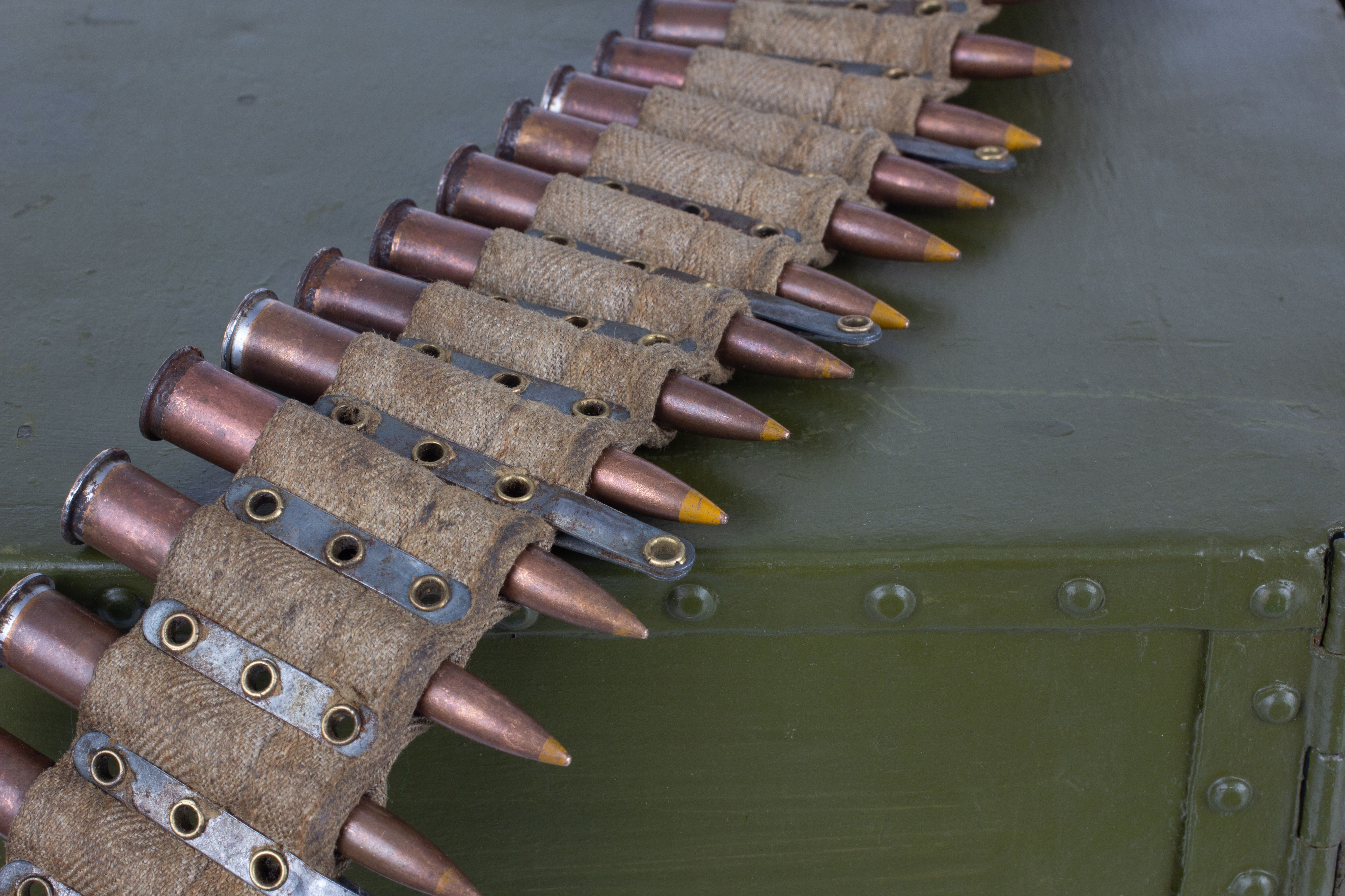 Machine Gun Canvas Belt with Ammunition
