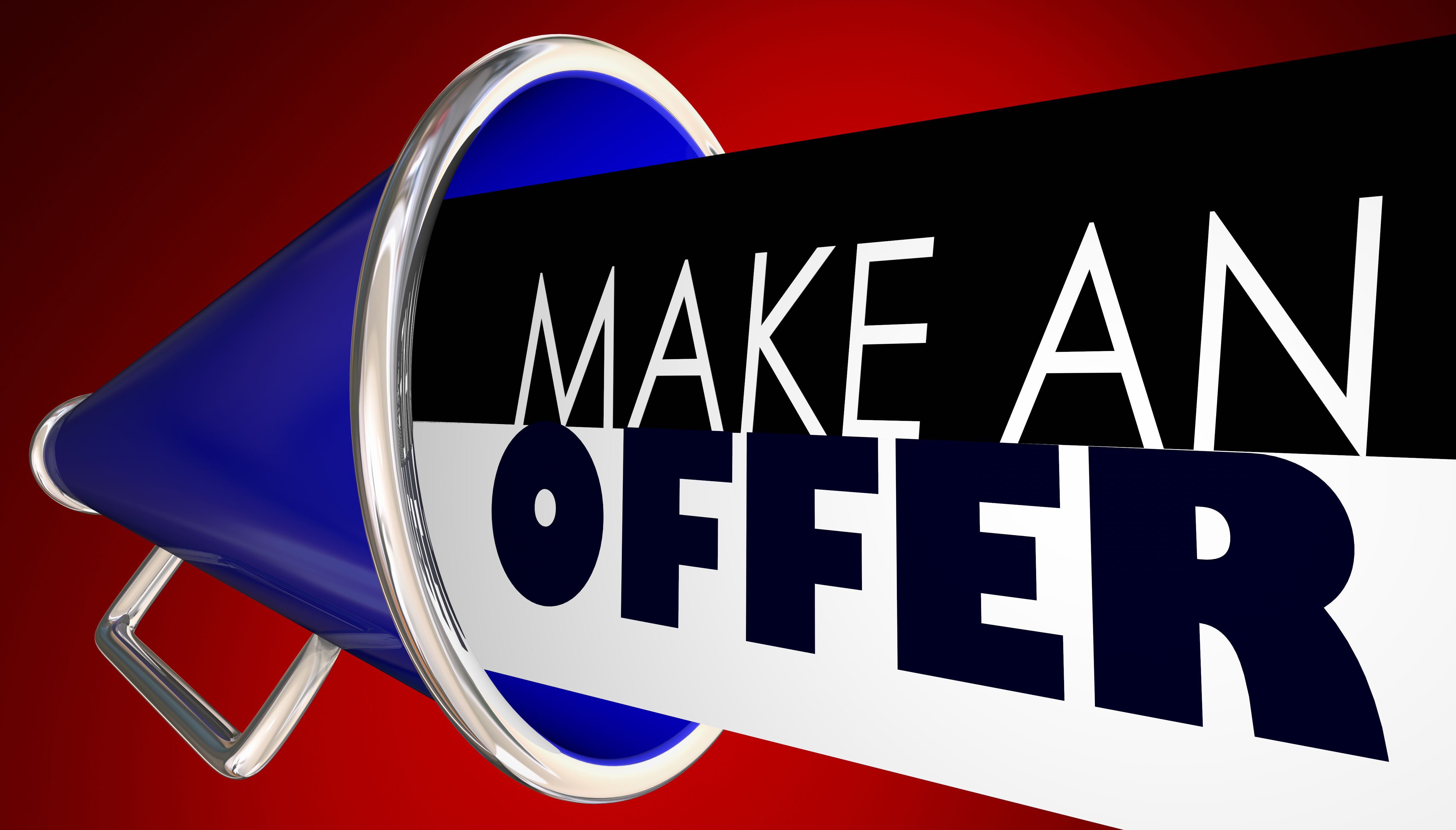 Make an Offer Bullhorn Megaphone Negotiate 3d Illustration
