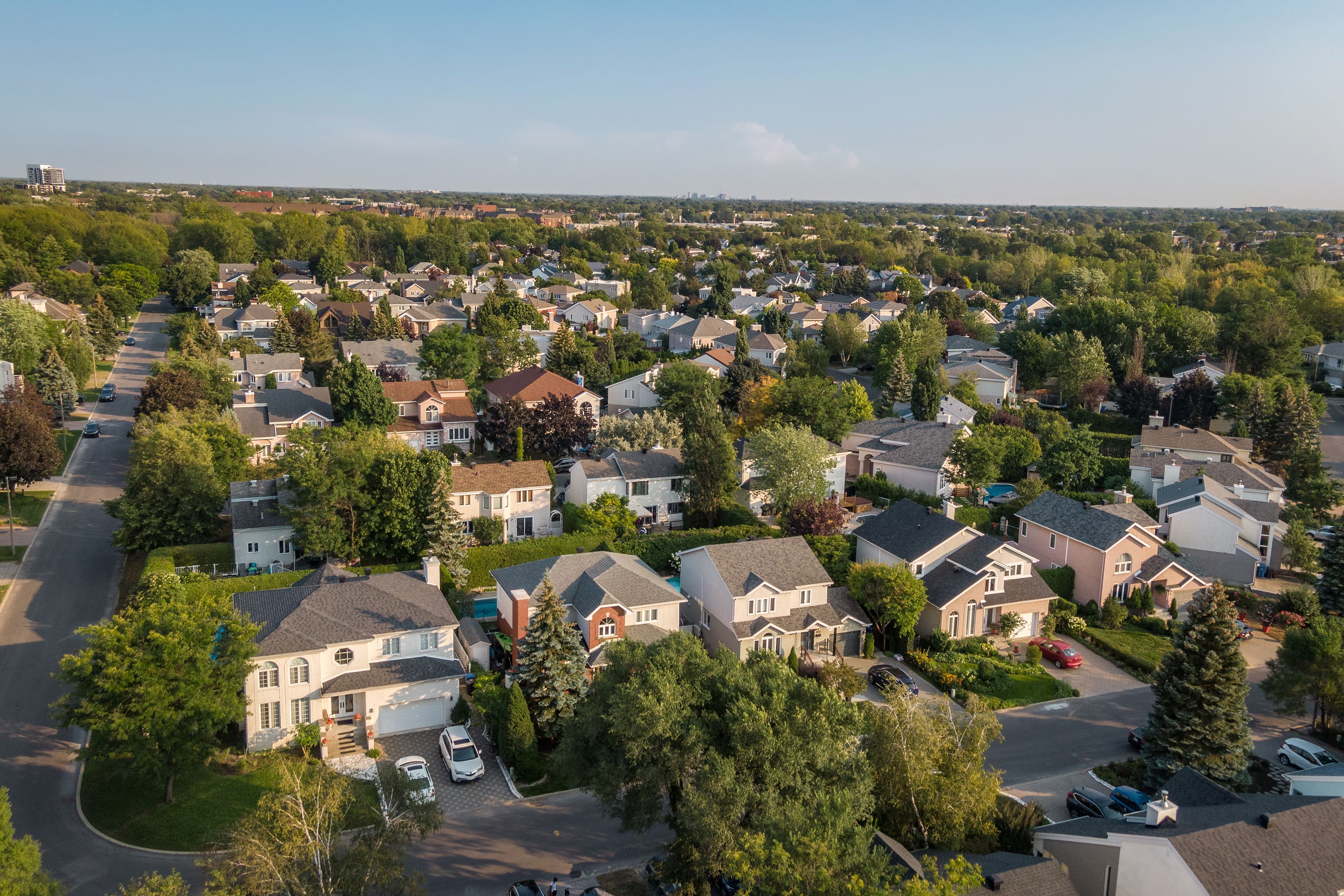 suburban homes roofs