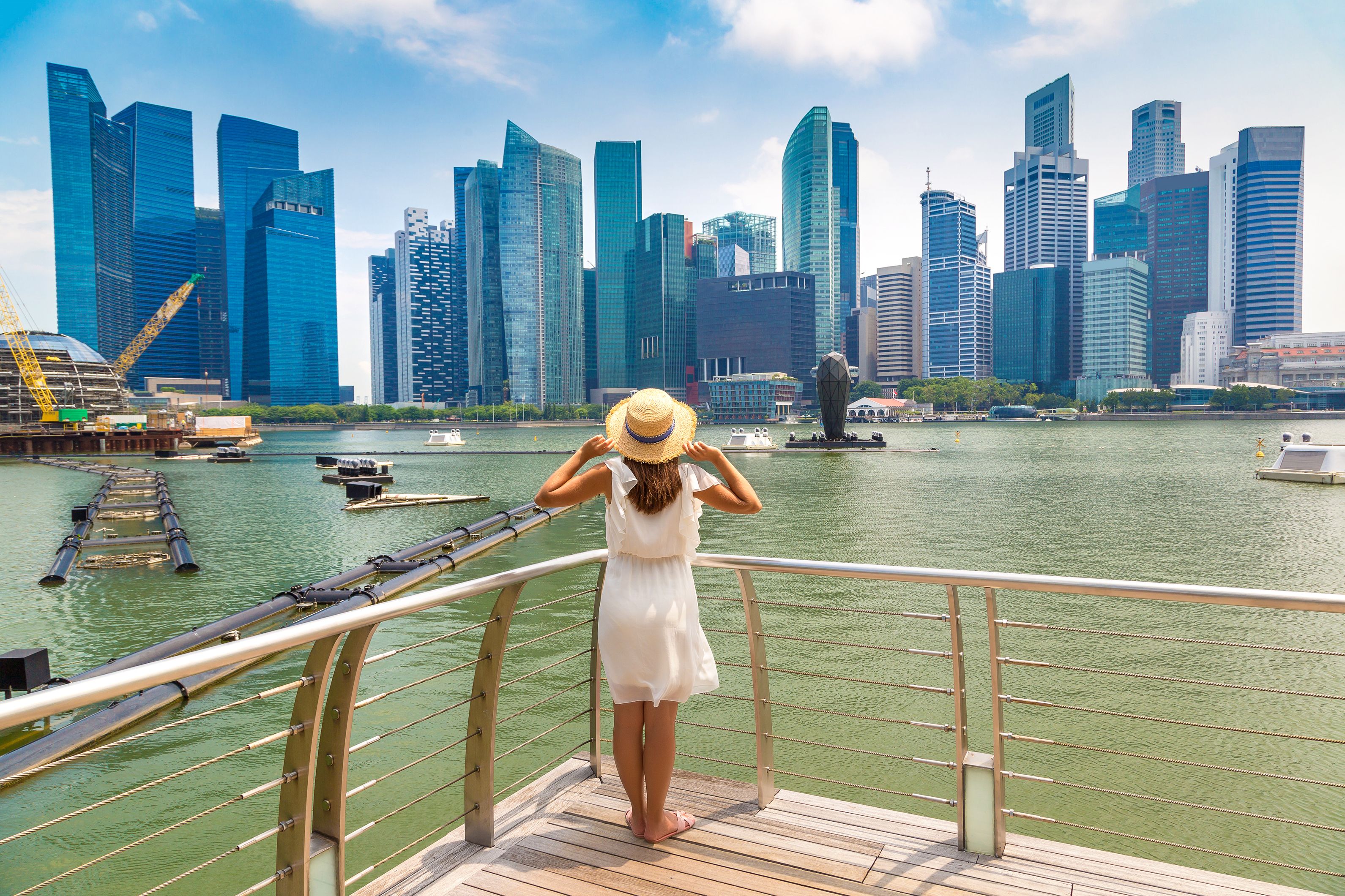Woman traveler in Singapore