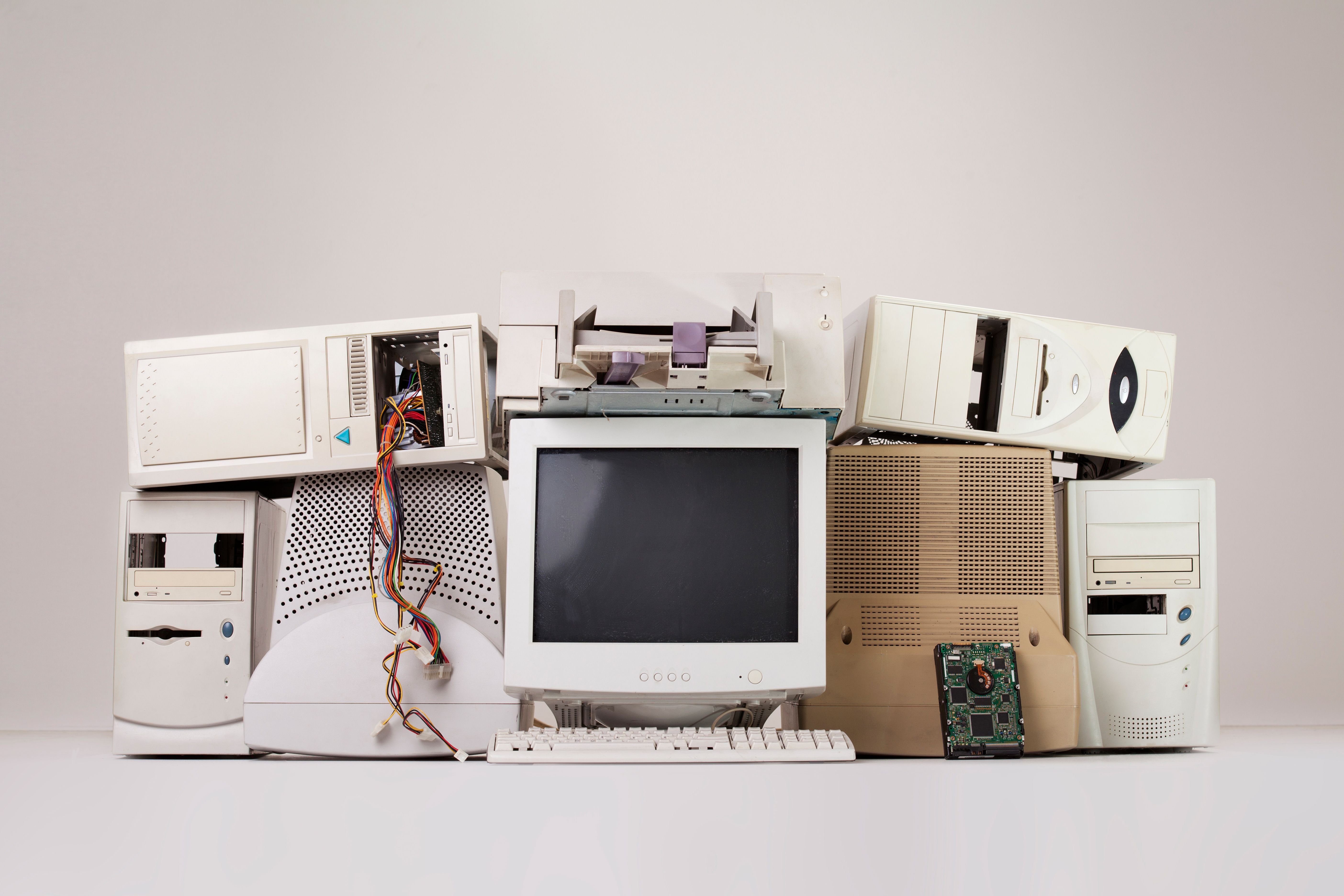 old computer and electronic waste