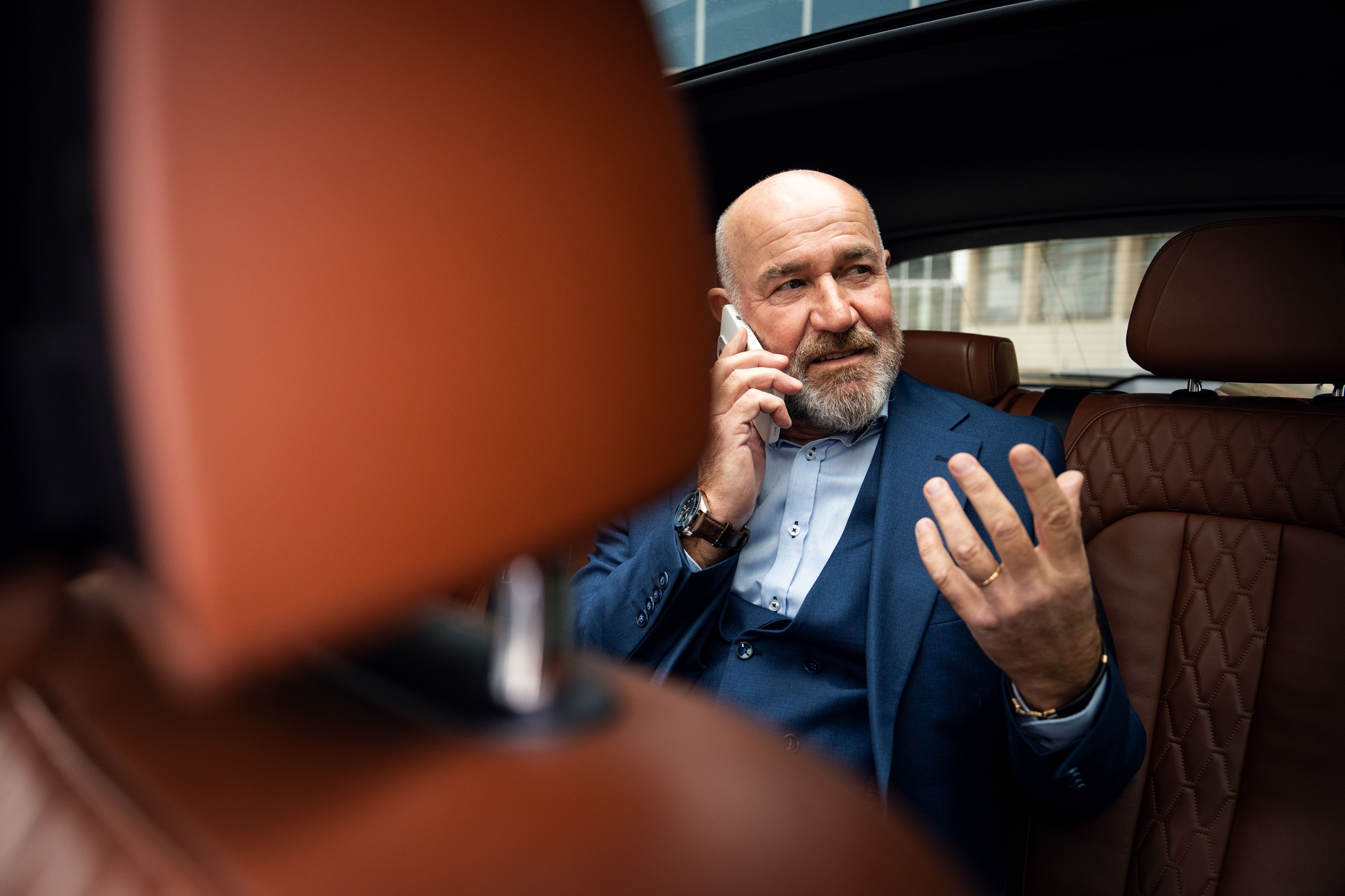 businessman working car