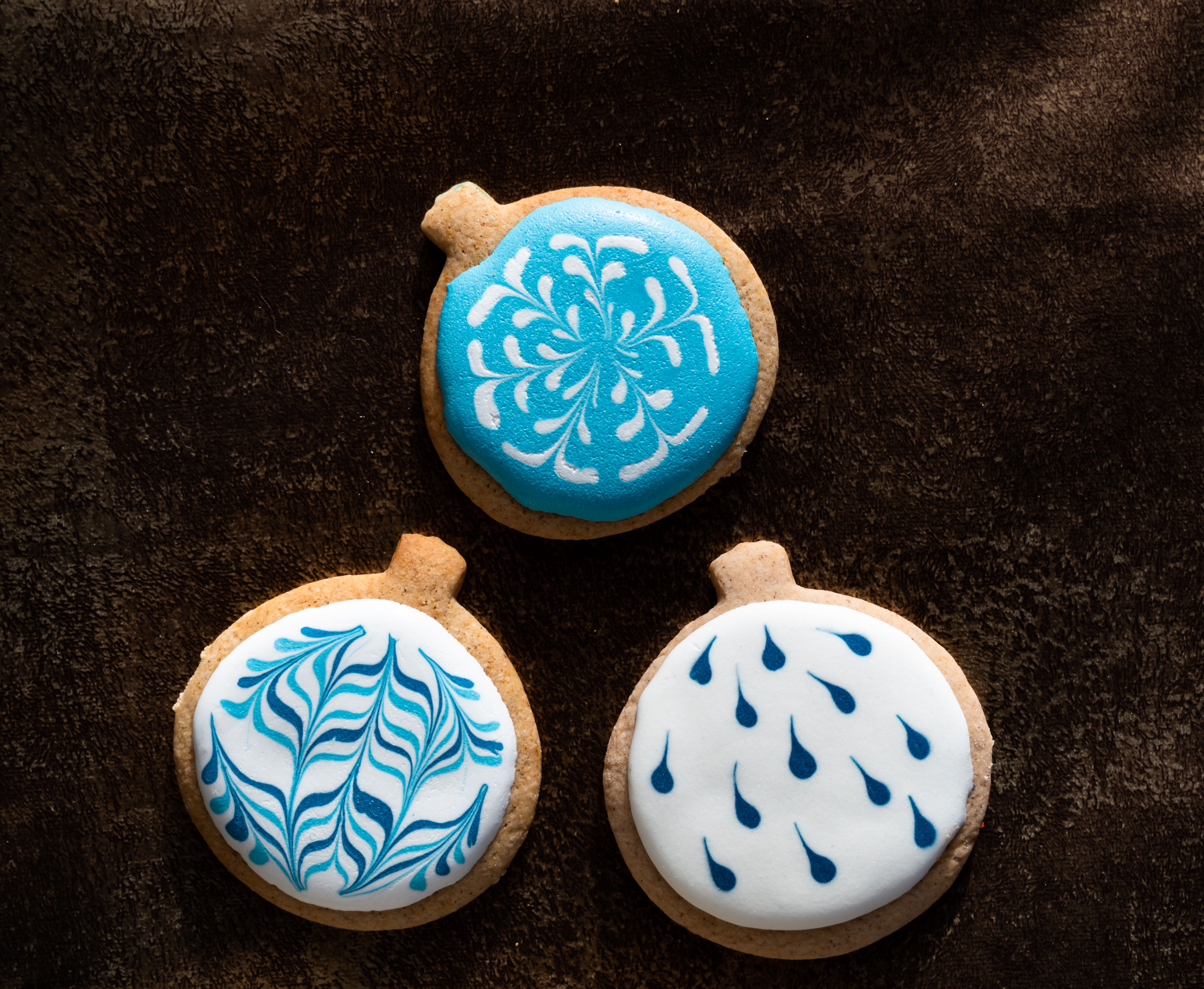 Traditionally decorated handamde Christmas gingerbread cookies, gift