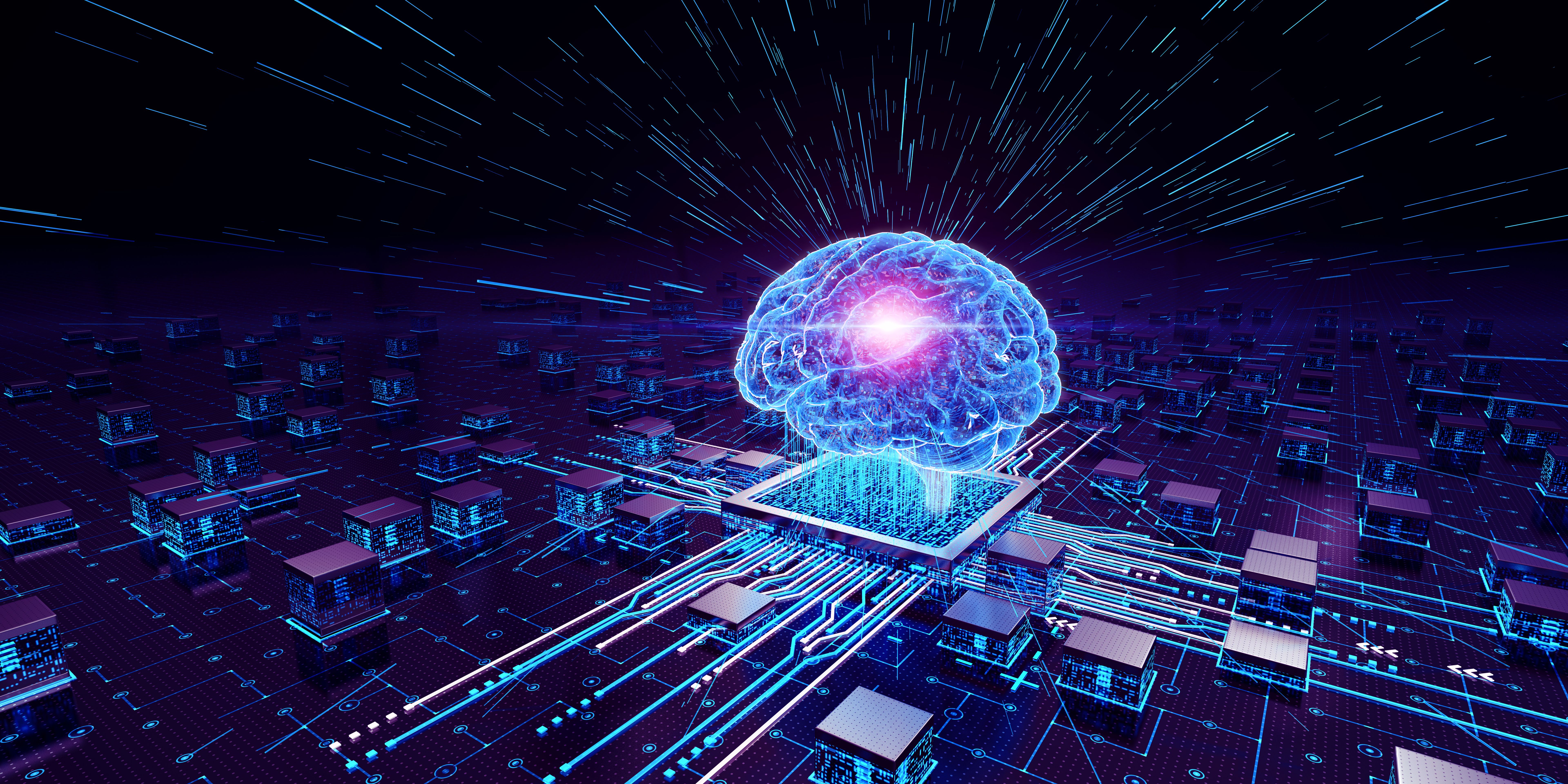 AI New Age Digital Brain Chip Concept