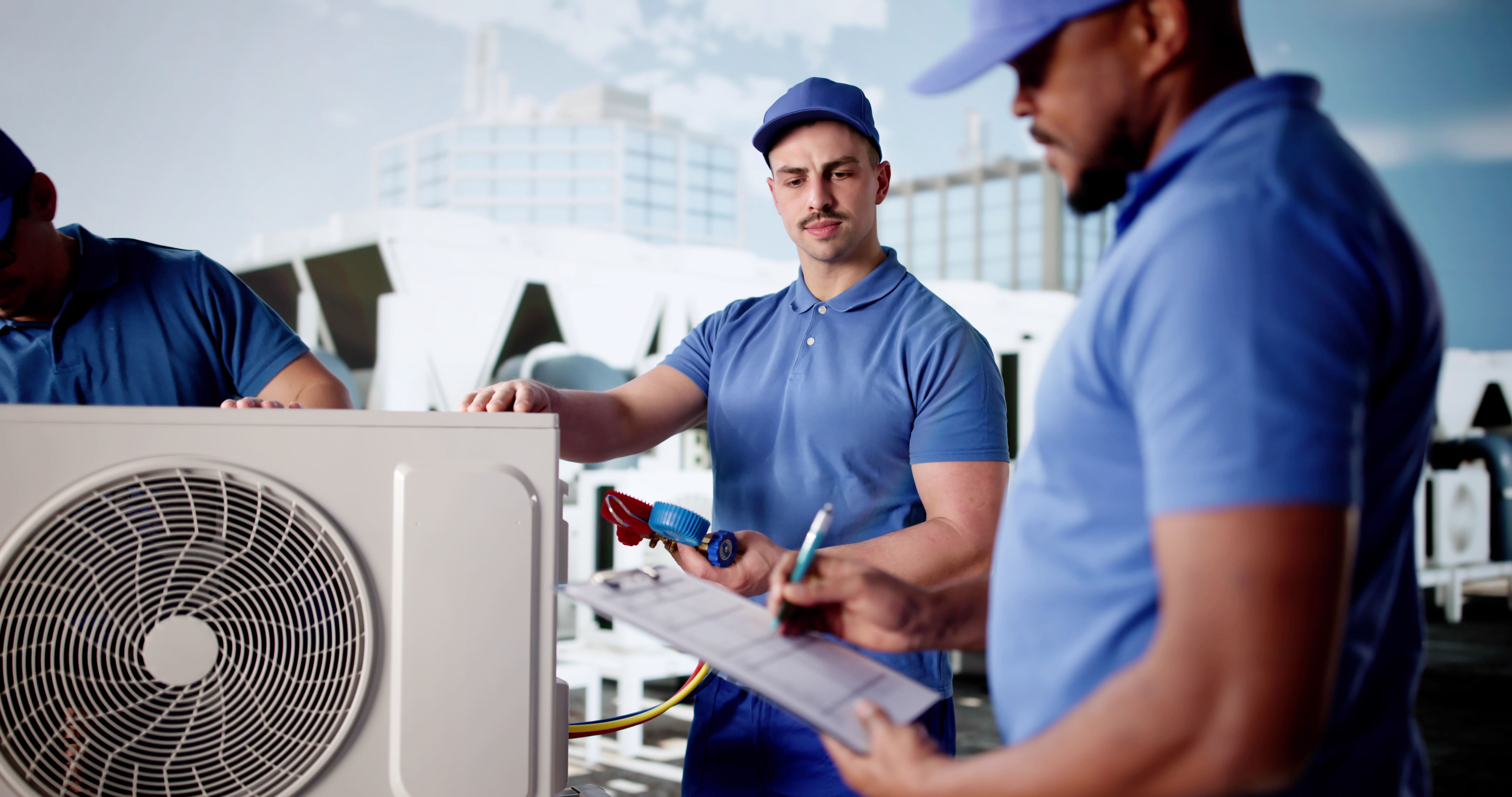 technician repairing equipment