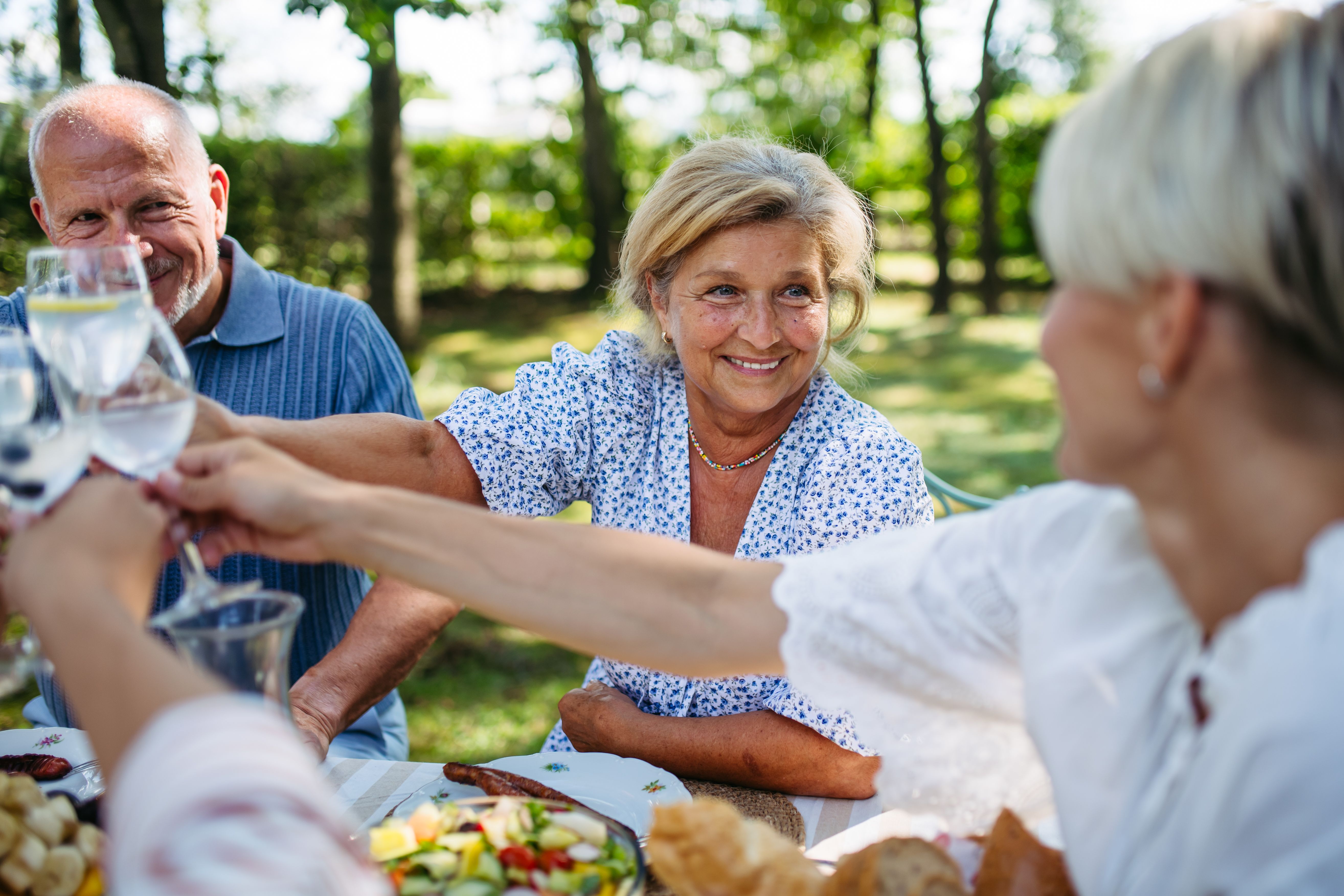 happy picnic guests