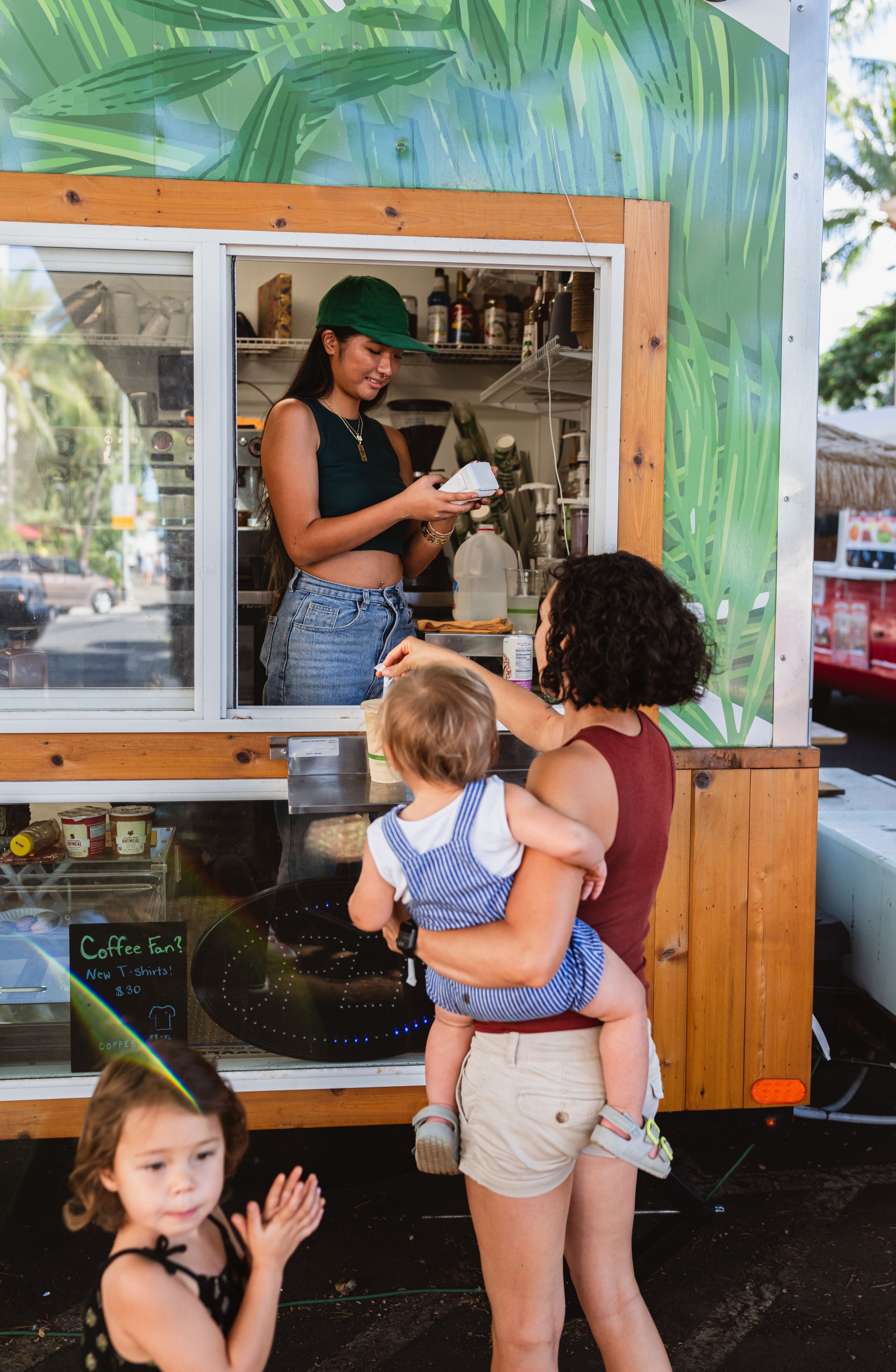 happy food truck customers