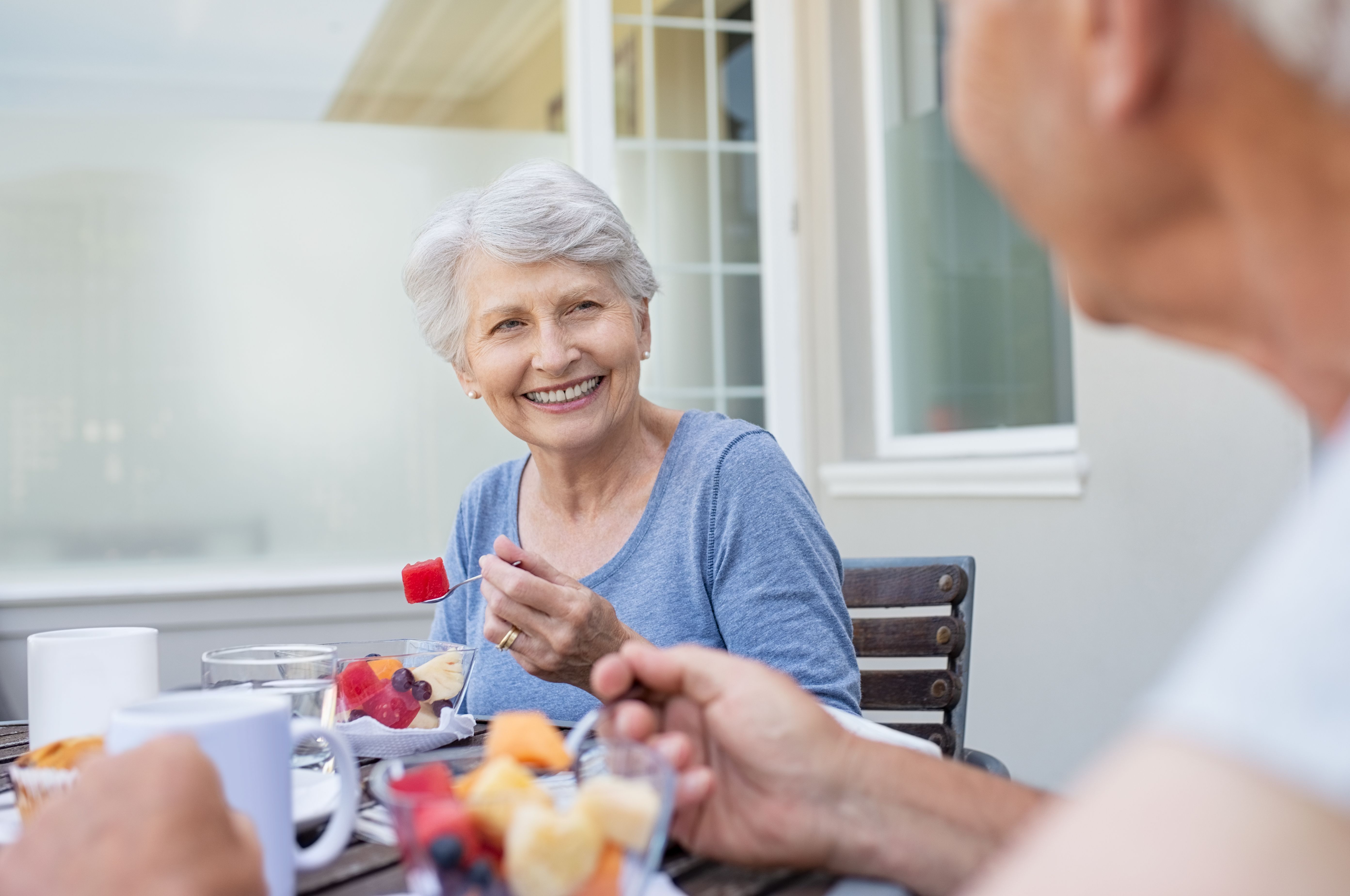 elderly man breakfast