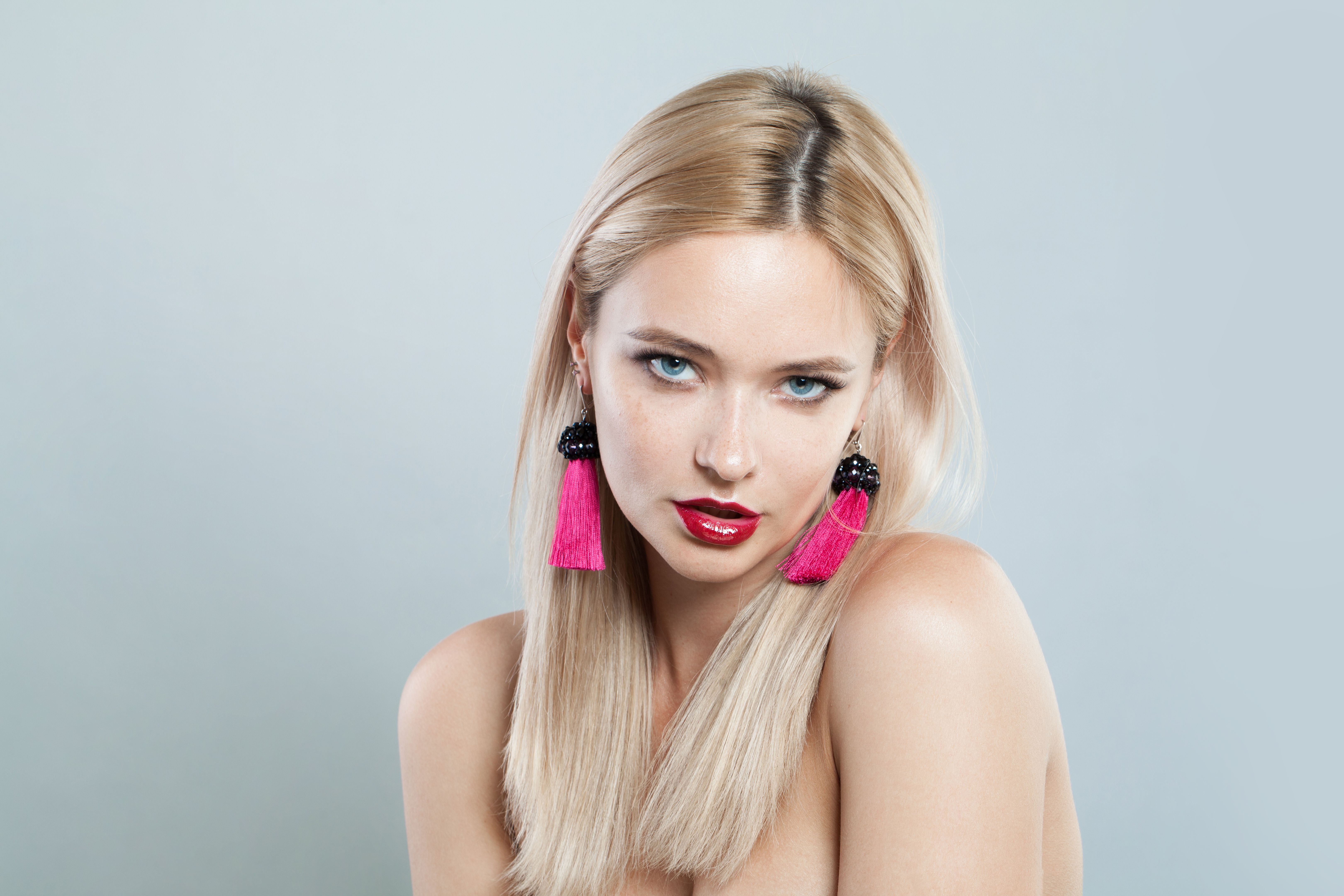 Luxurious blonde model woman portrait. Facial treatment, cosmetology, skin care concept