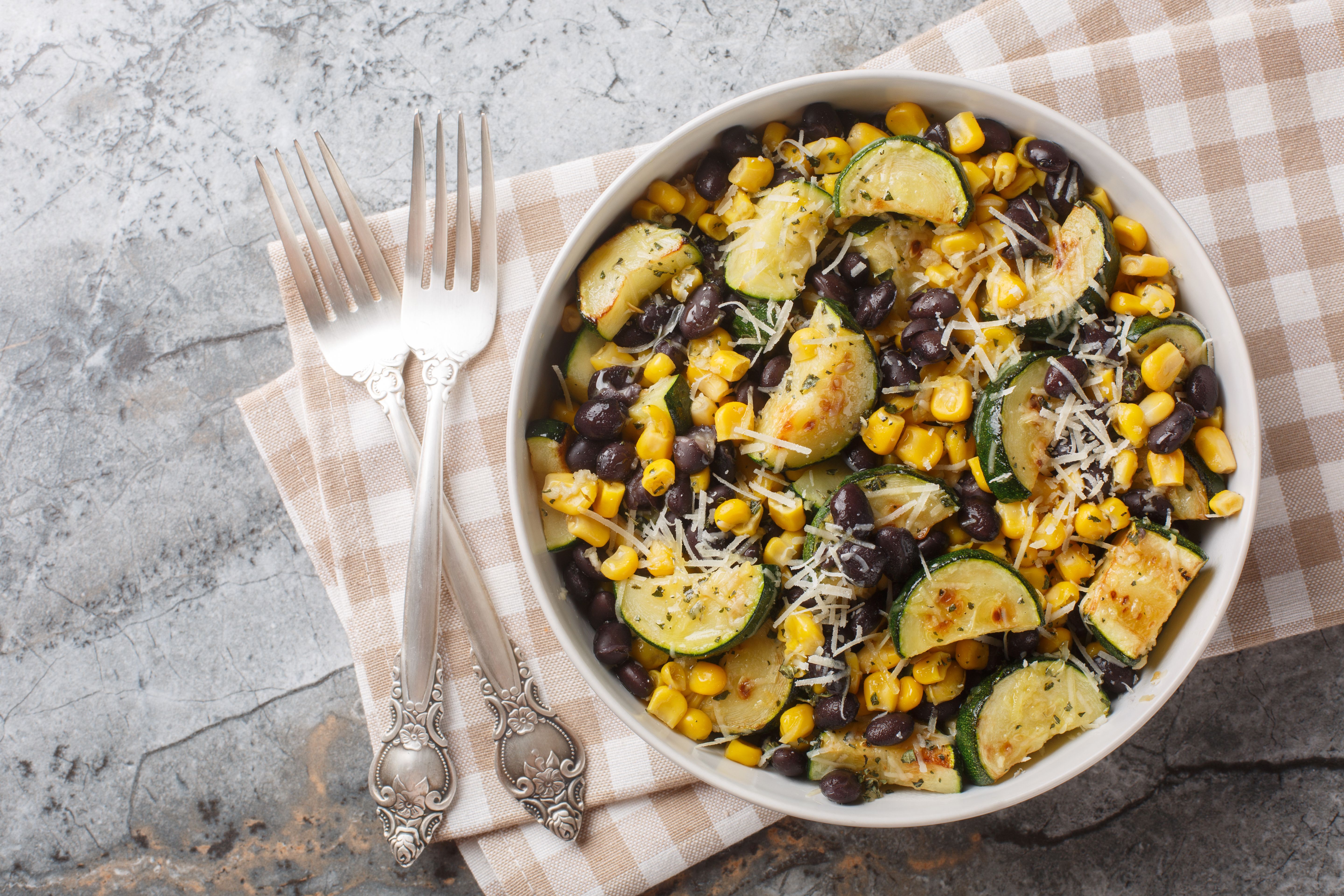 fresh zucchini corn