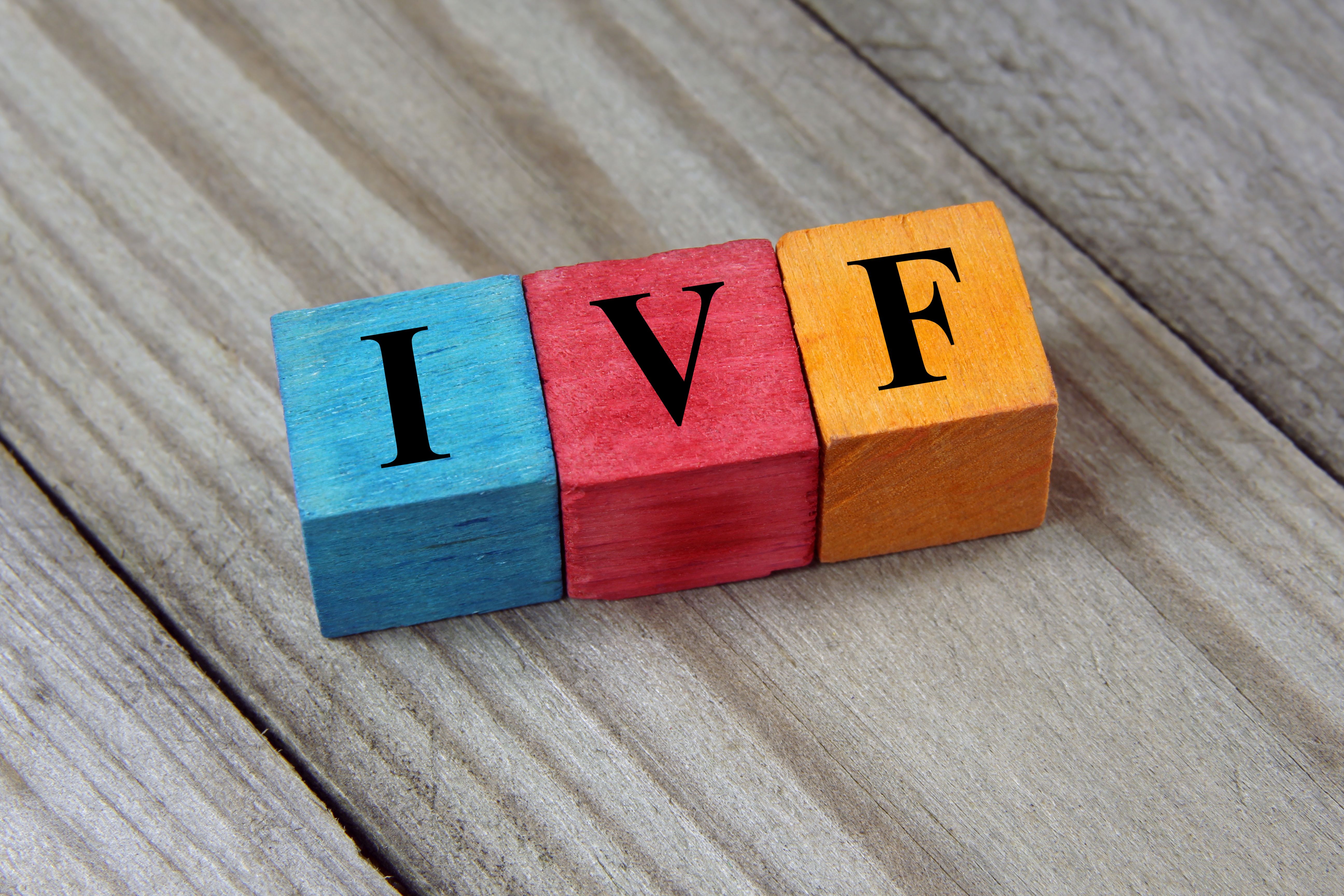 IVF acronym on colorful wooden cubes