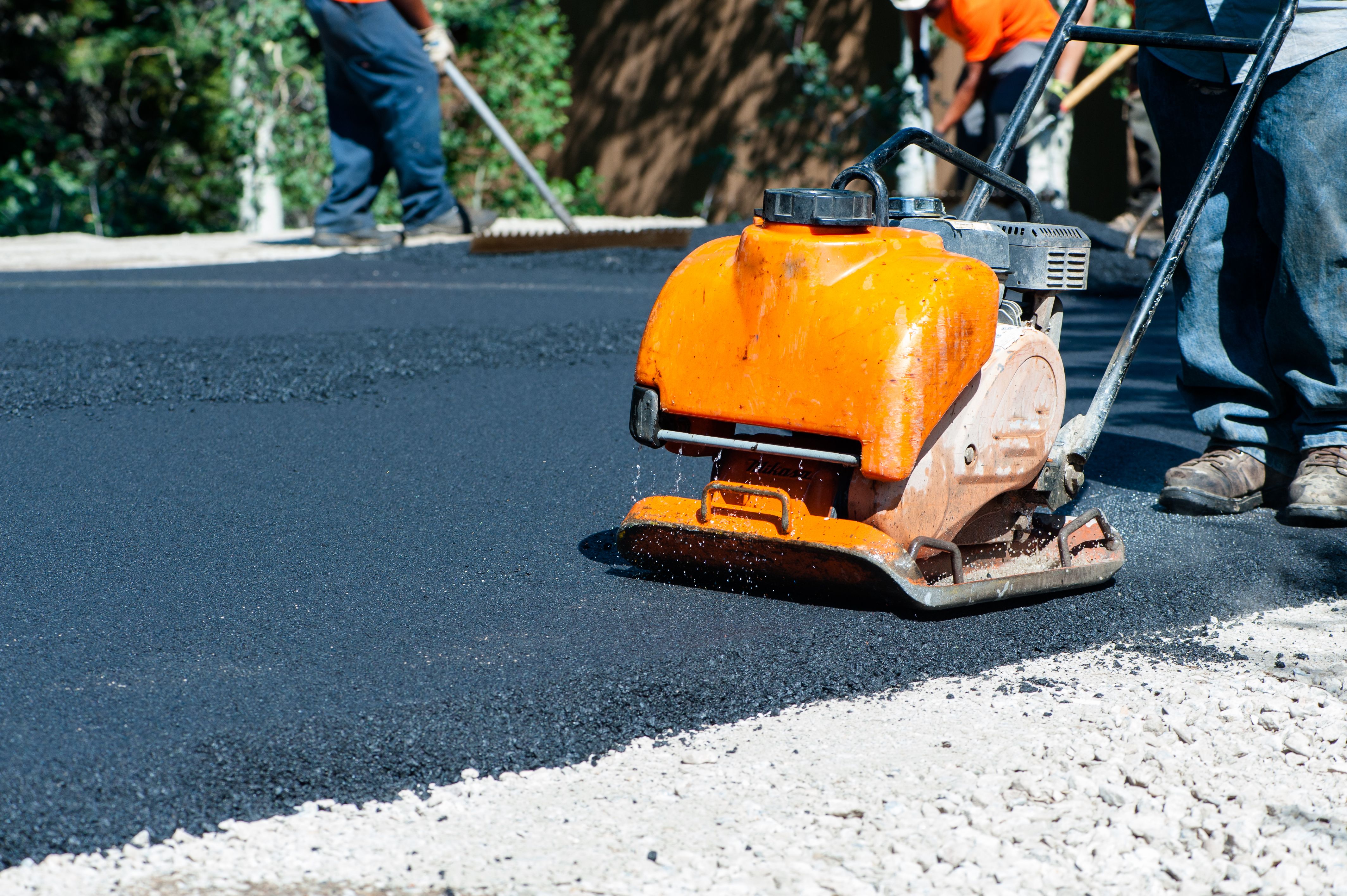 compactor on asphalt