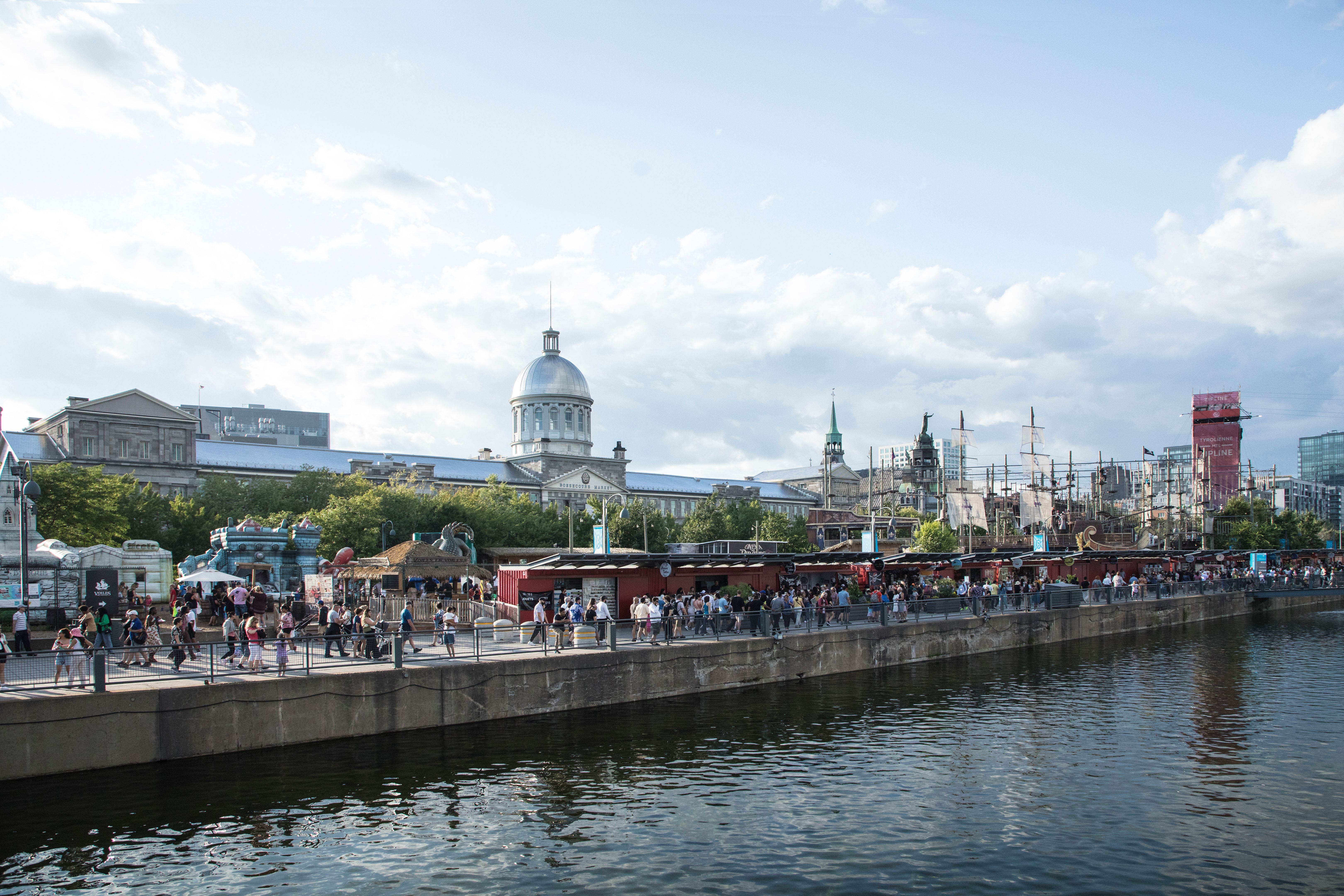 Beautiful view of Old Port of Montreal in Montreal