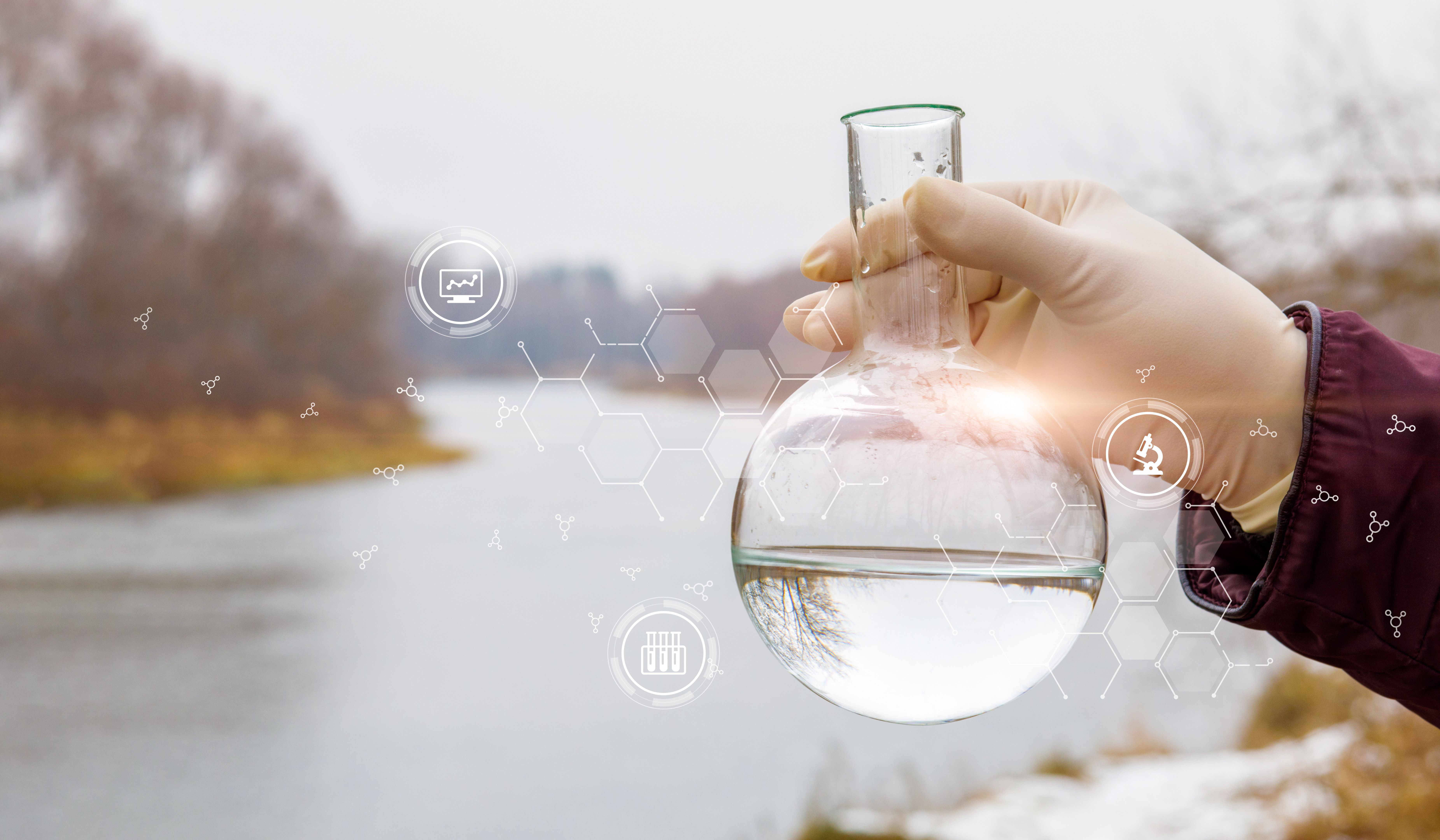 Testing the water of a reservoir for the content of microbes .