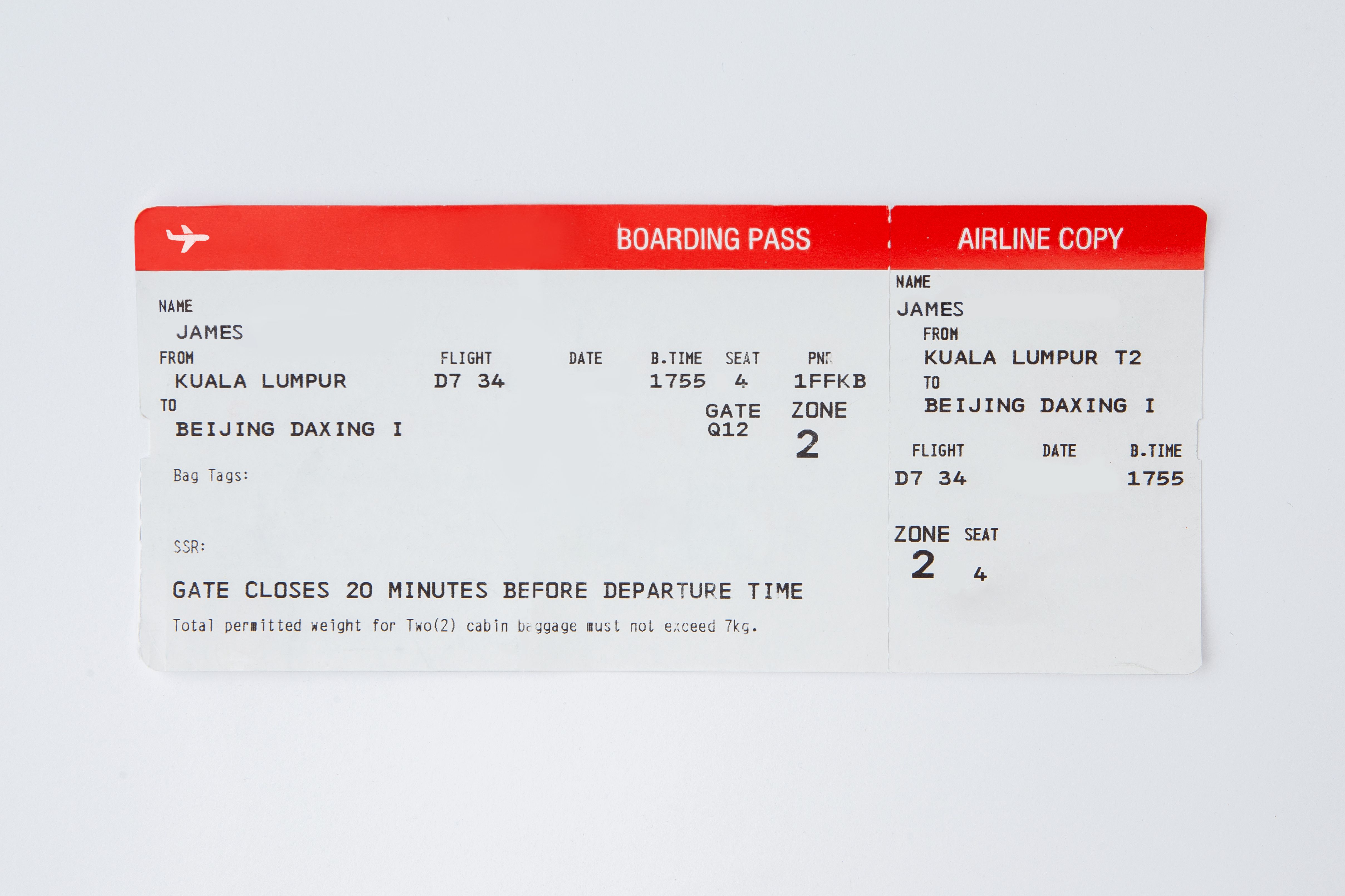 airplane ticket