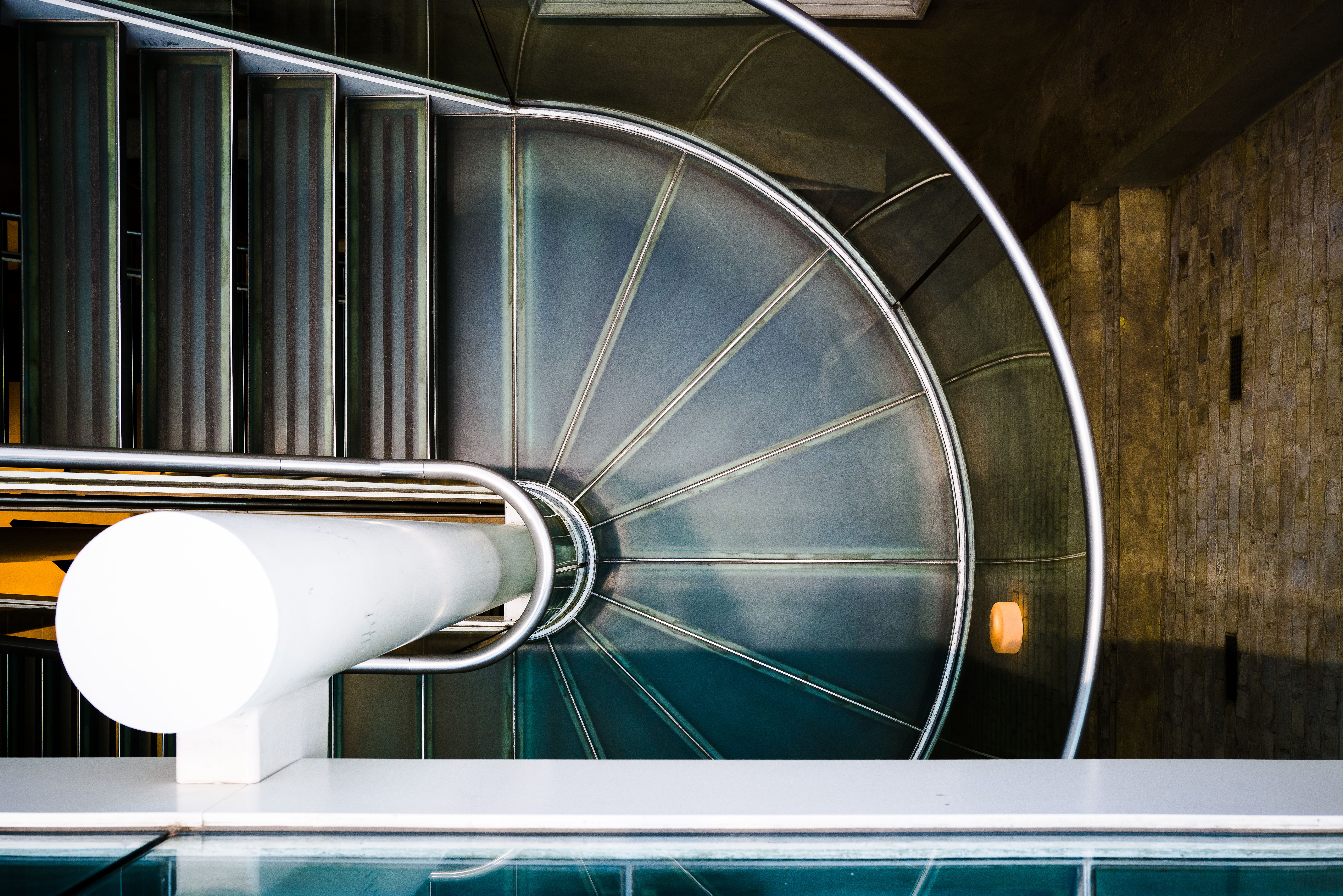 spiral glass staircase