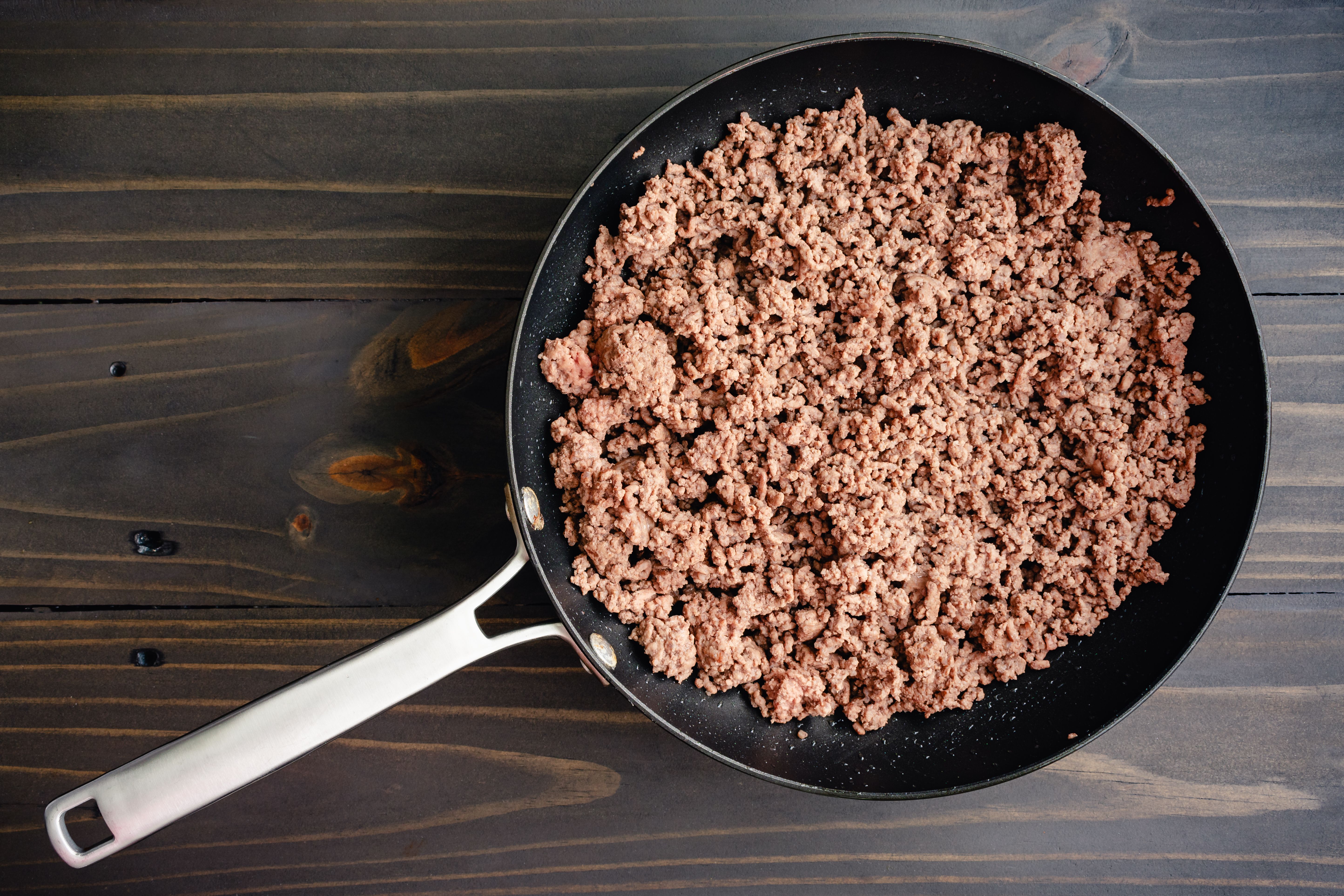 cooking ground beef