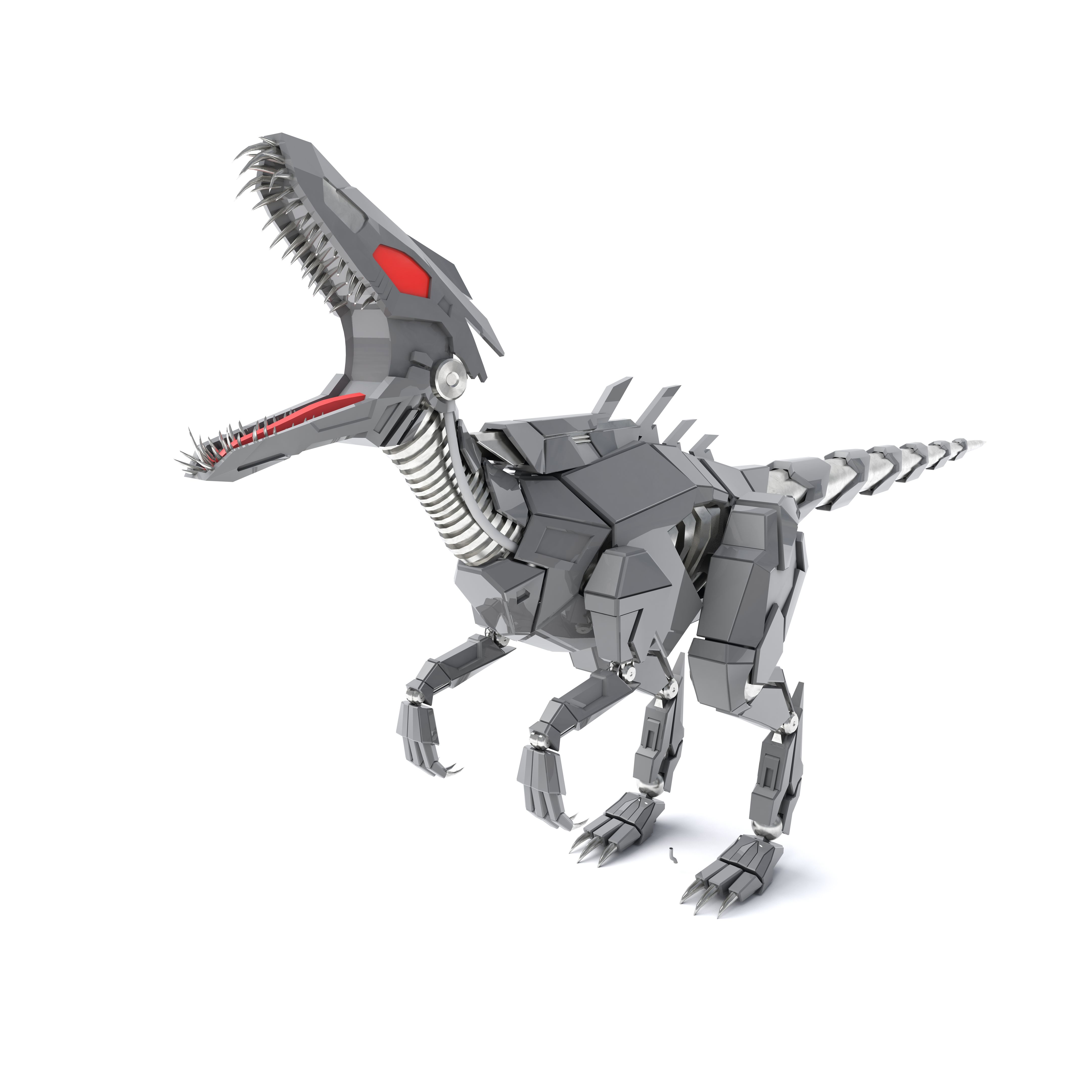 3D illustration of robot dinosaur