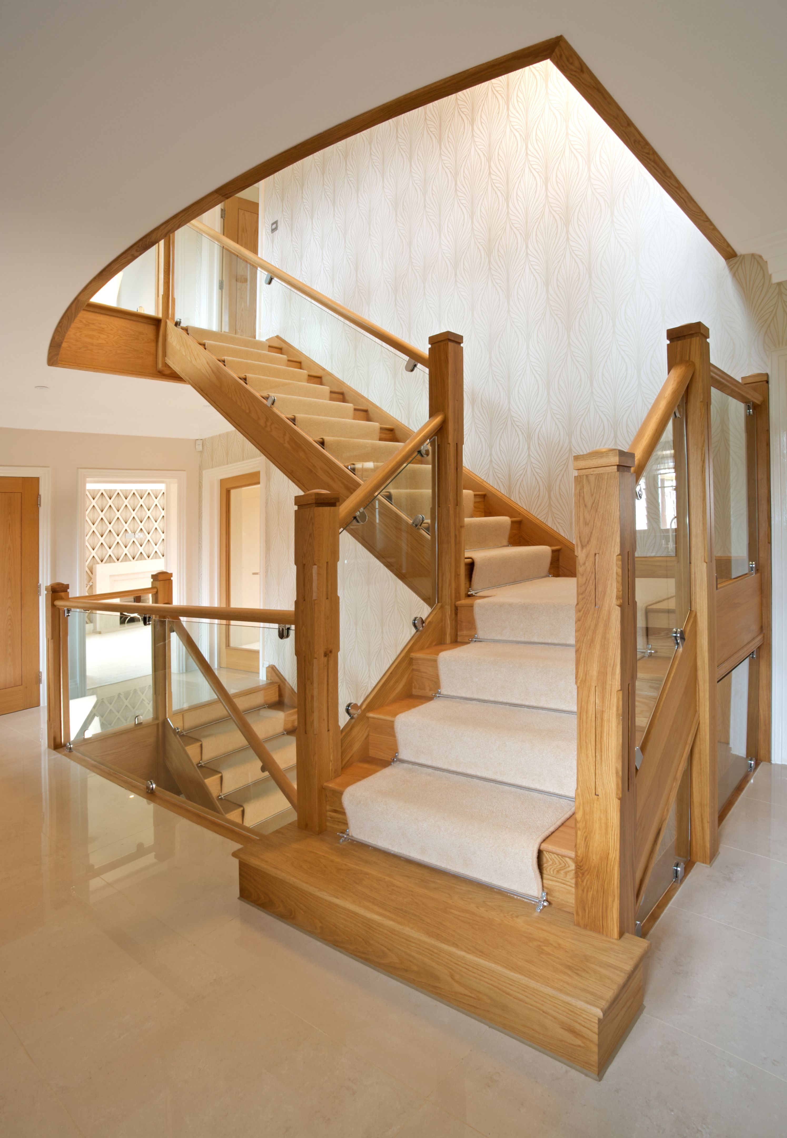 modern glass staircase
