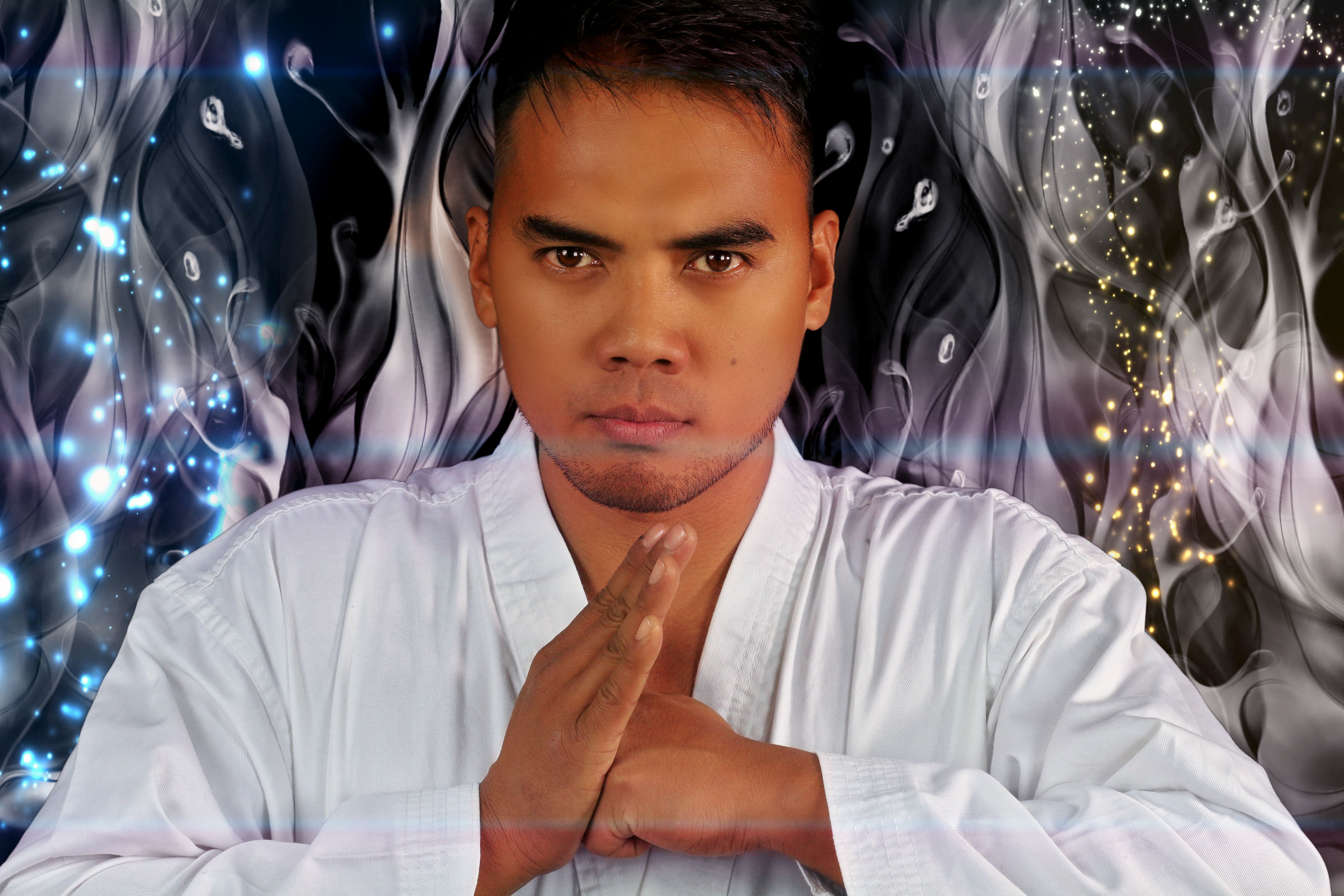 martial arts fighter praying