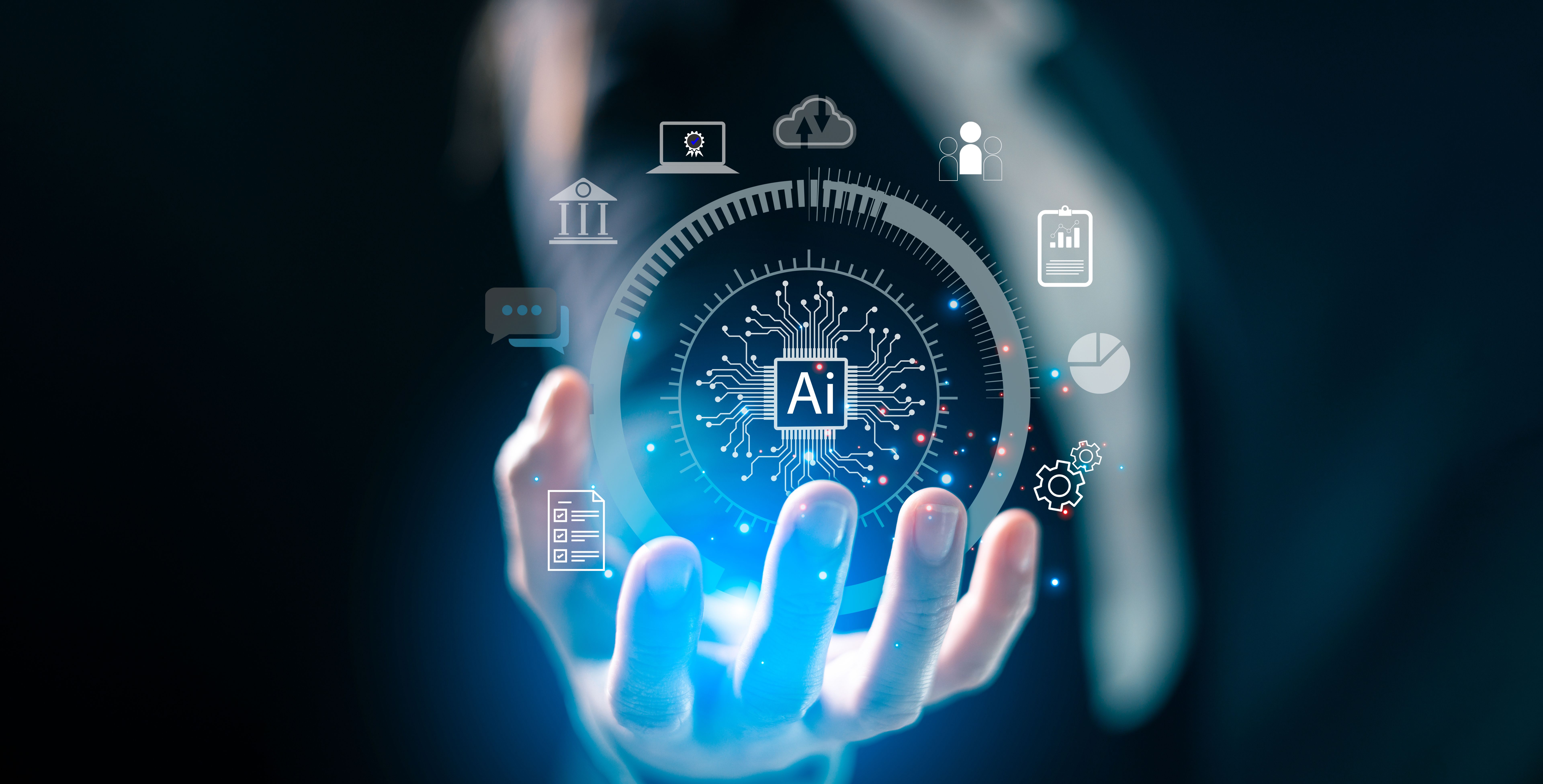 Cyberspace, businesses leverage AI technology, generative software to deploy virtual assistants chat with users, manage digital information efficiently. generative, business, cyberspace, technology.