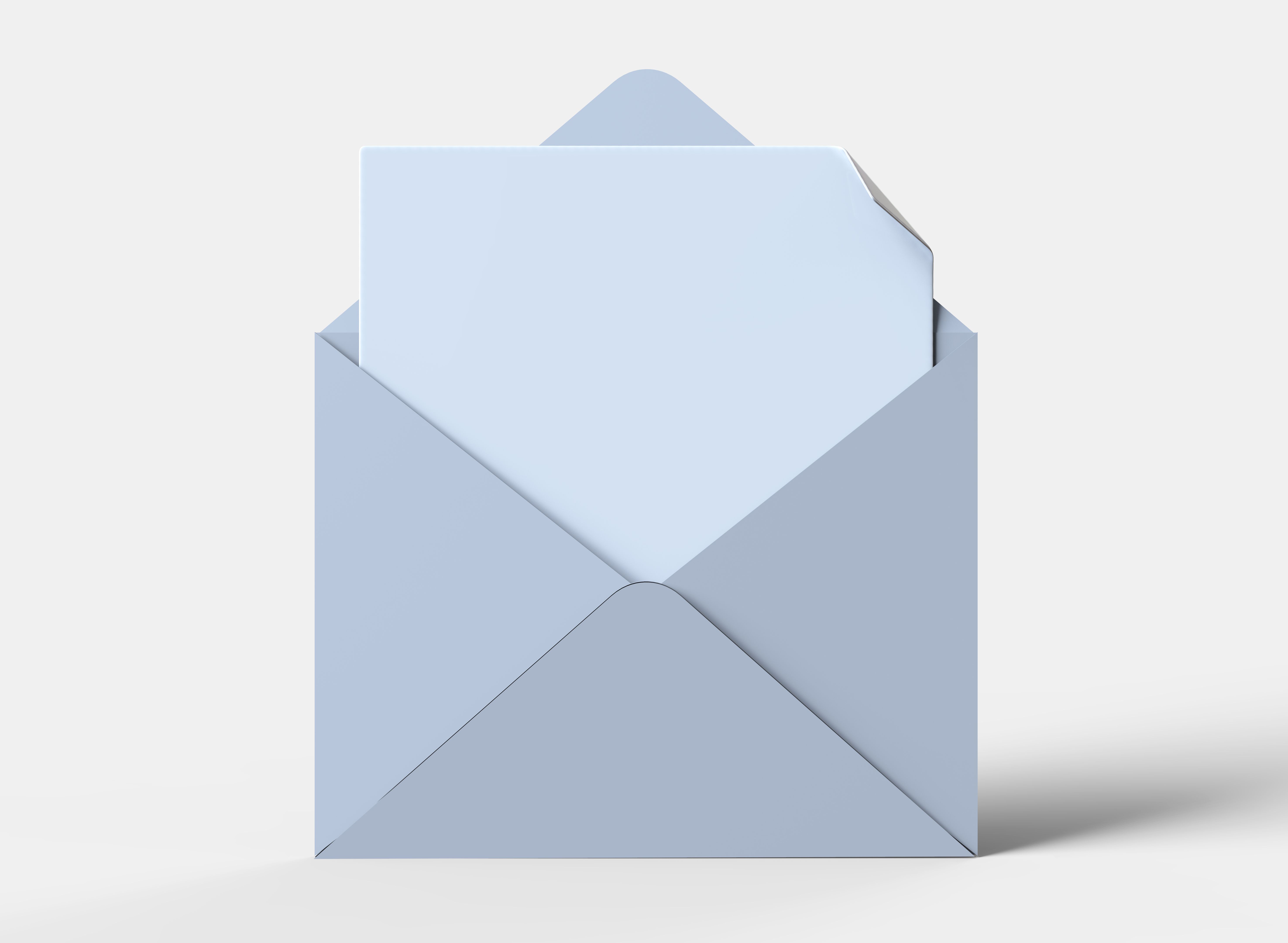 Blank white realistic baronial envelopes