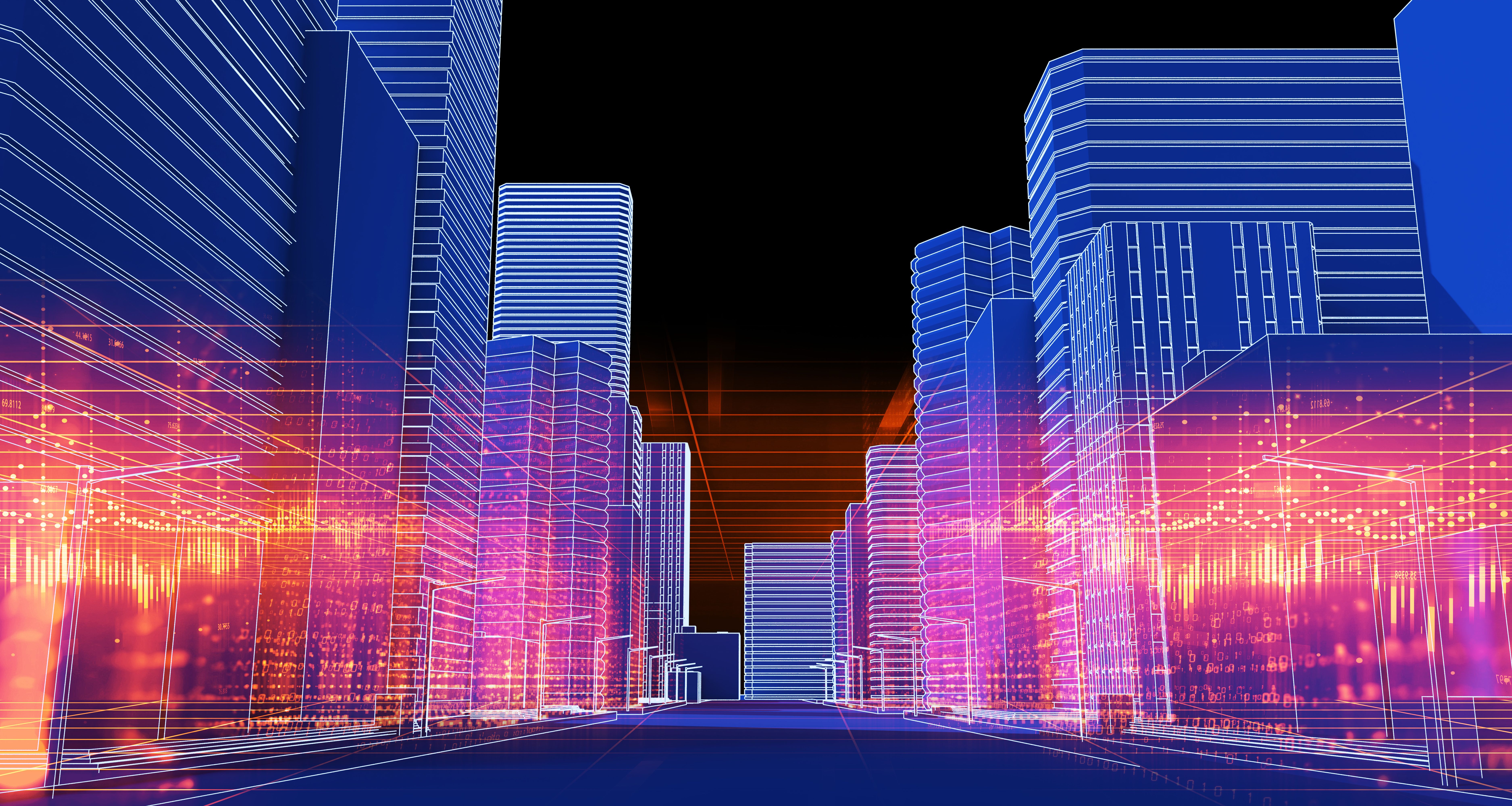 smart city and Digital landscape in cyber world.3d illustration smart city and Digital landscape in cyber world.3d illustration