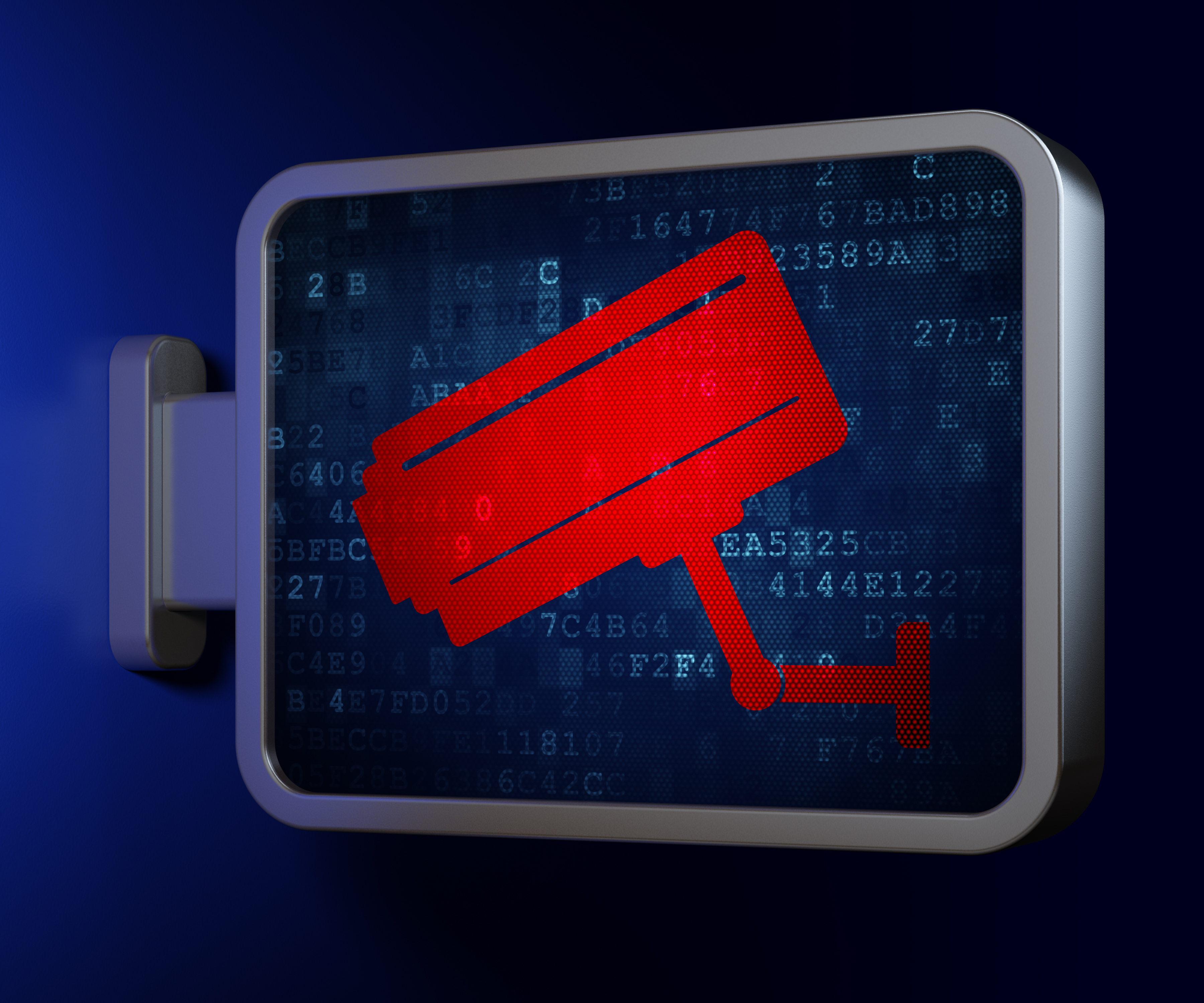 Safety concept: Cctv Camera on billboard background Safety concept: Cctv Camera on billboard background