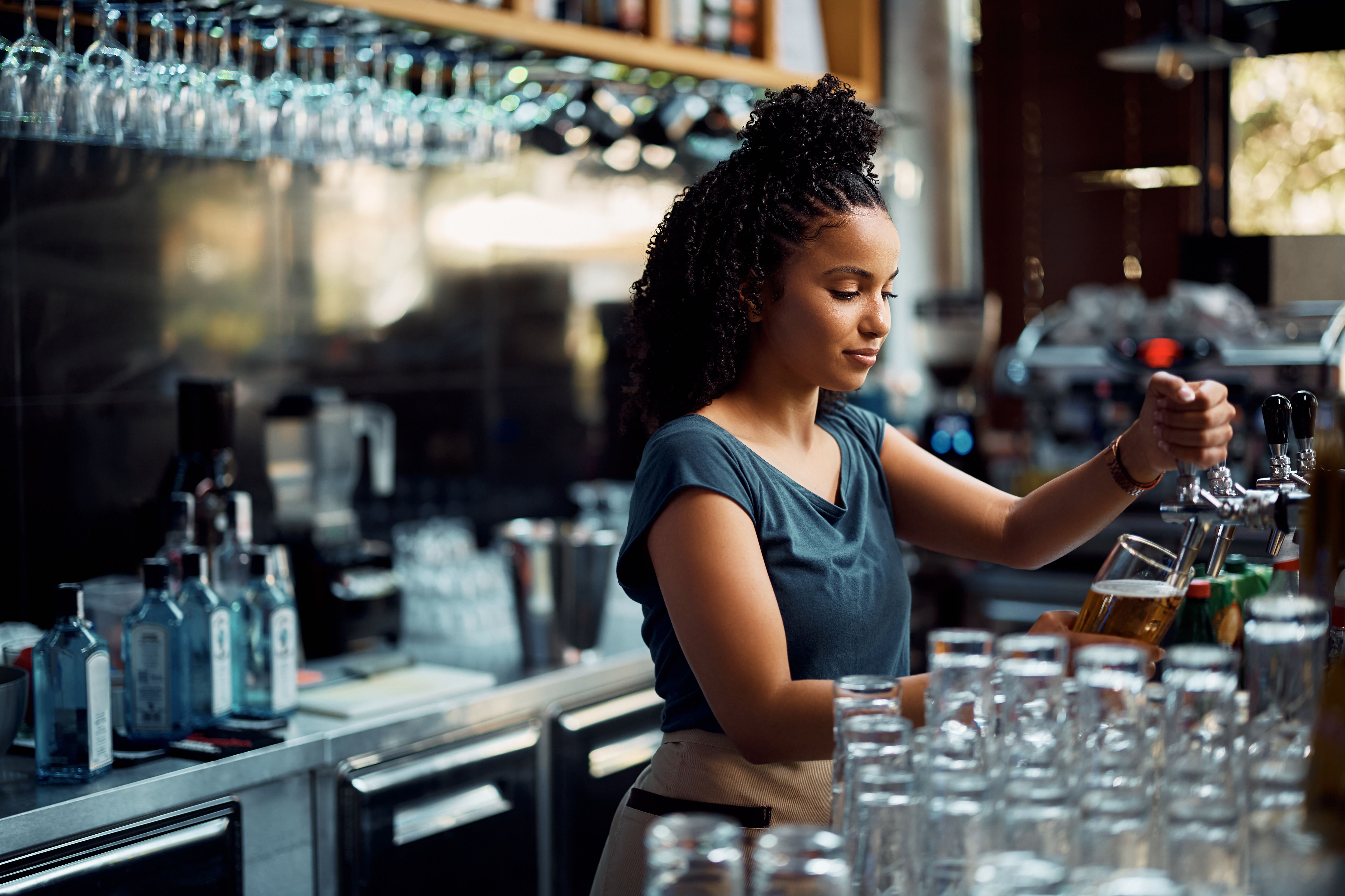 bartender serving drinks