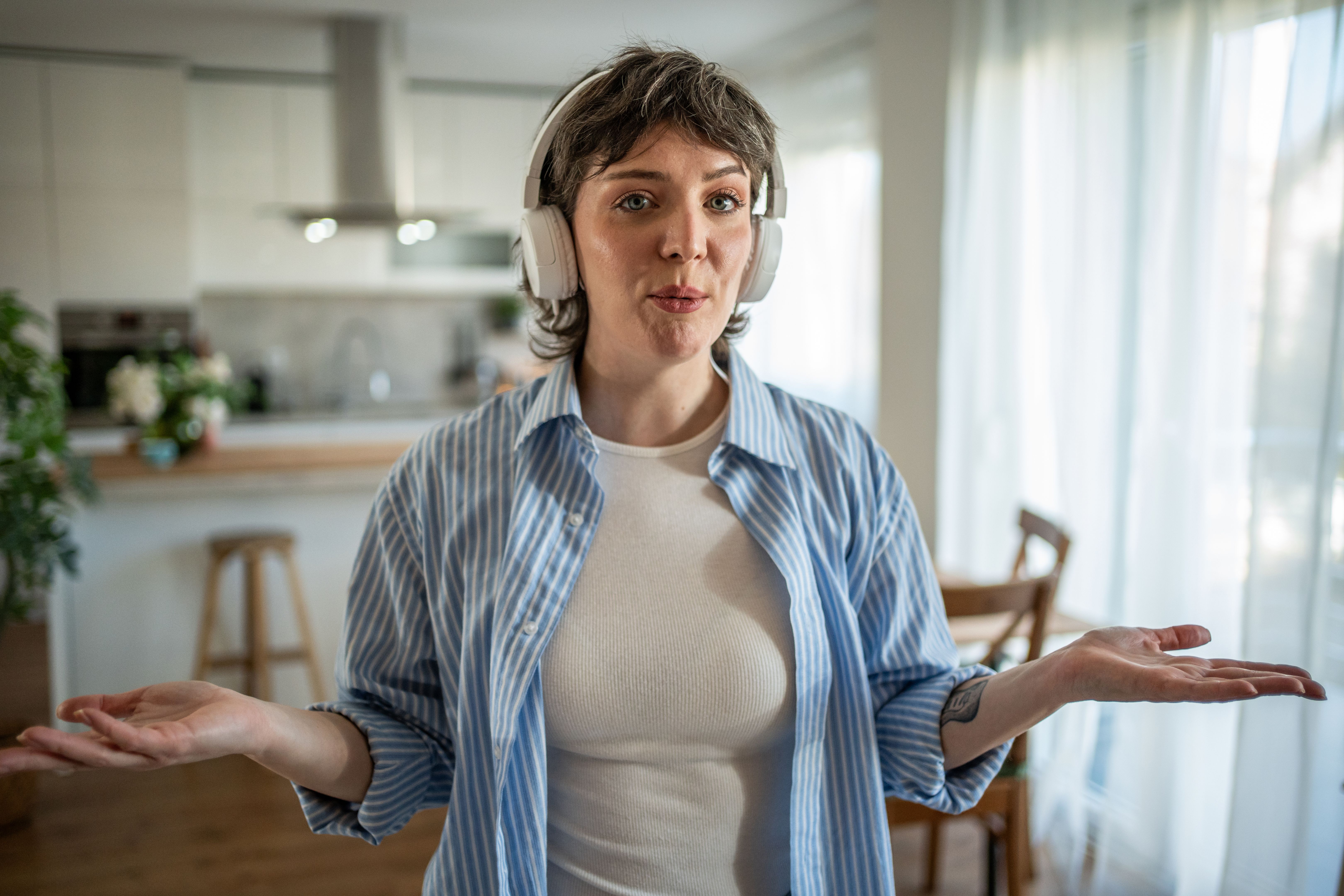 Influencer creates content for social media from his home Influencer creates content for social media from his home