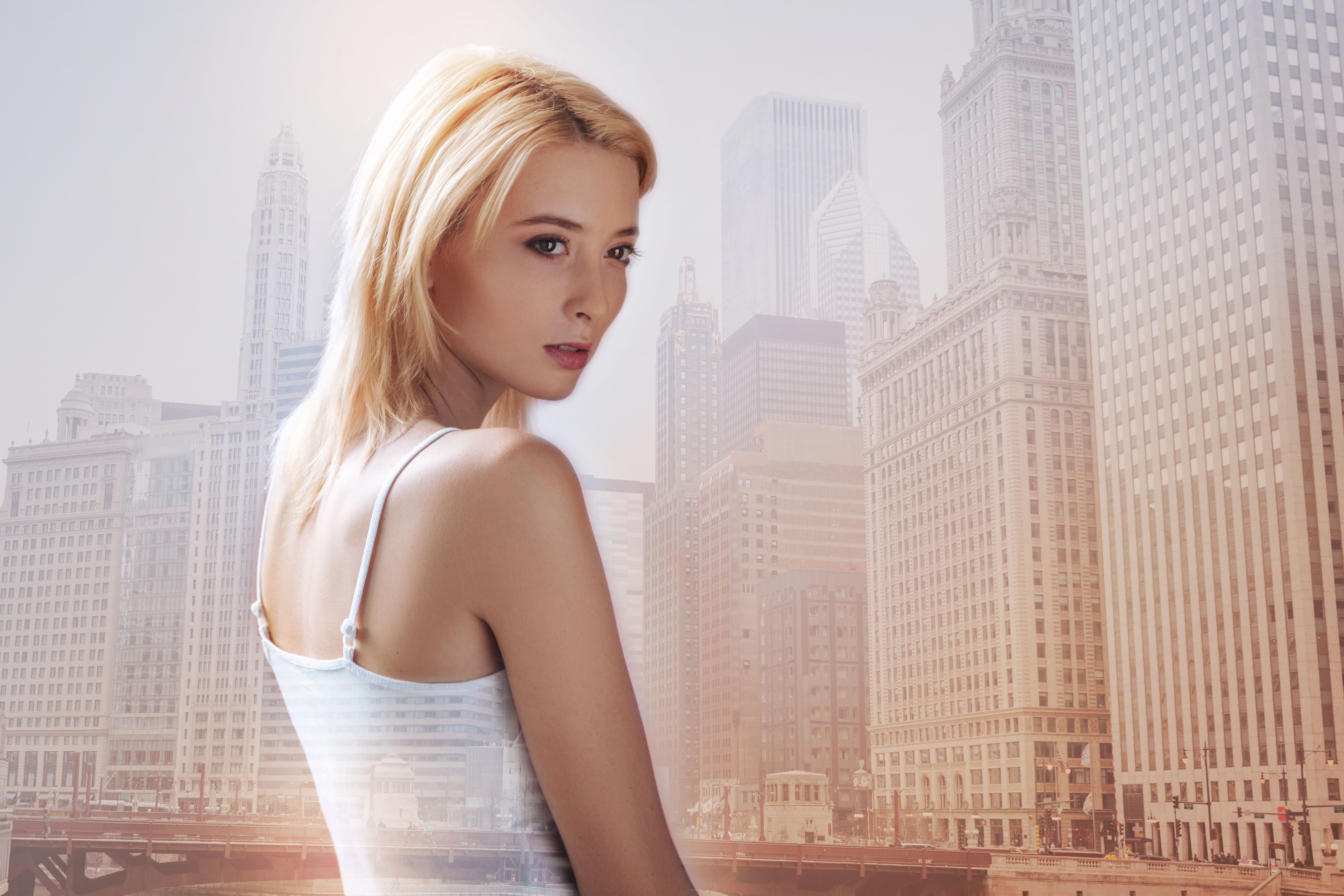 Thoughtful model looking at the distance Thoughtful model looking at the distance